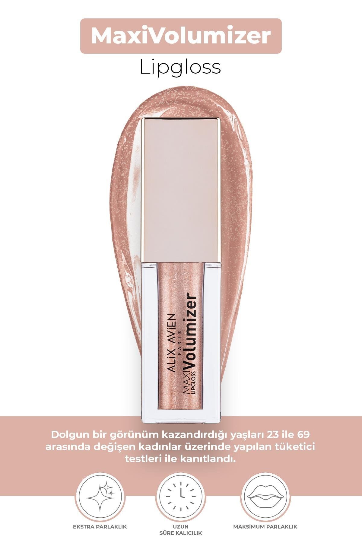 Alix Avien Maxivolumizer Lipgloss 208 - Sparkling Glaze - Kalıcı Ve Nemlendirici Ruj - Dolgunlaştırıcı Etki