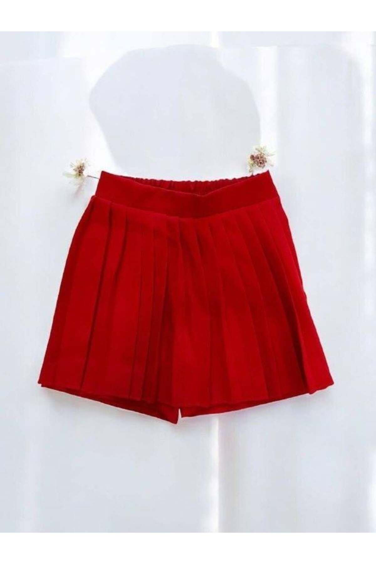 Zekids Kız Çocuk Önü Pileli Şort Etek