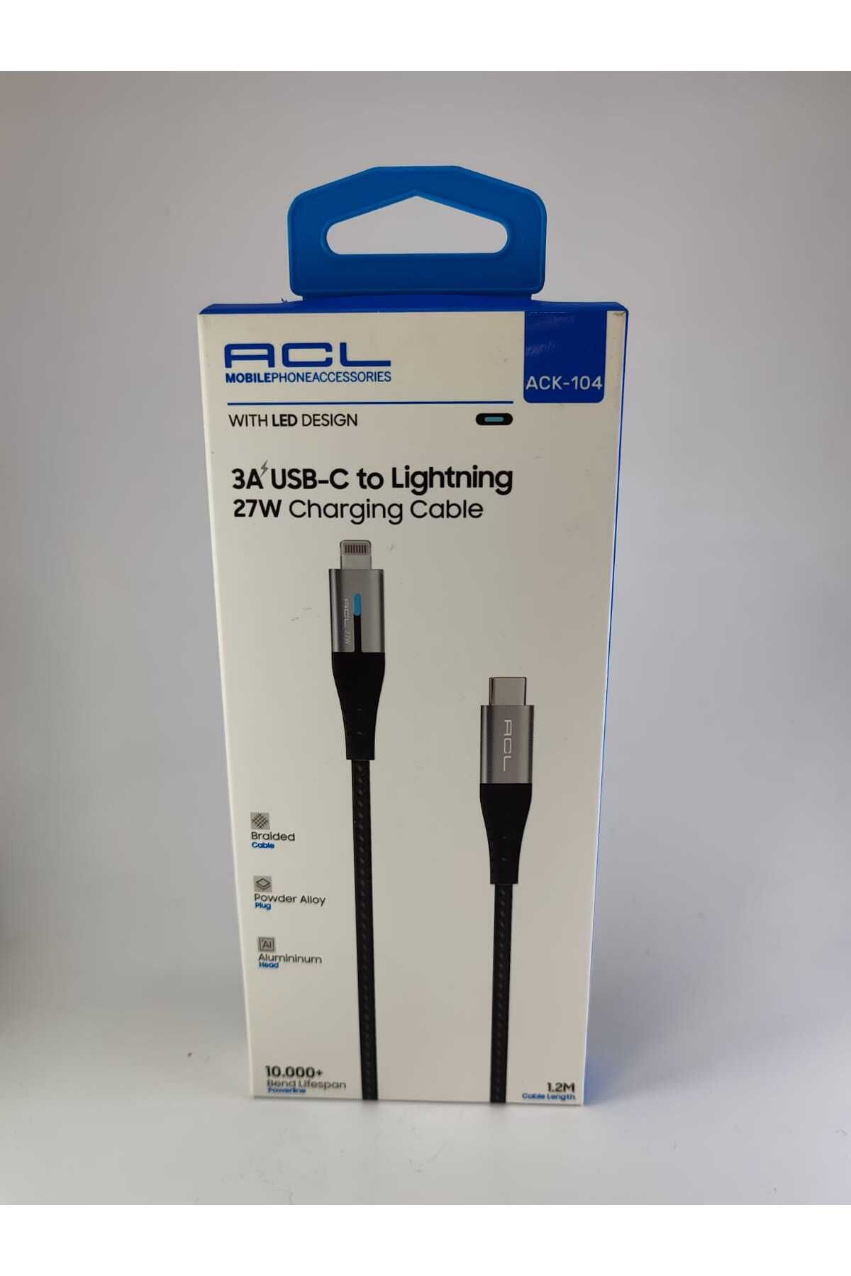 ACL ACK-104  LİGHTNİNG  IŞIKLI ŞARJ KABLOSU