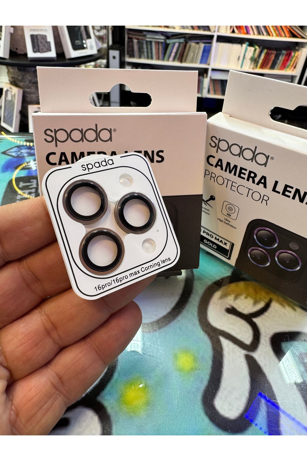 Spada İPhone 16 Pro Max Uyumlu Çöl Titanium Renk Safir Kamera Koruyucu