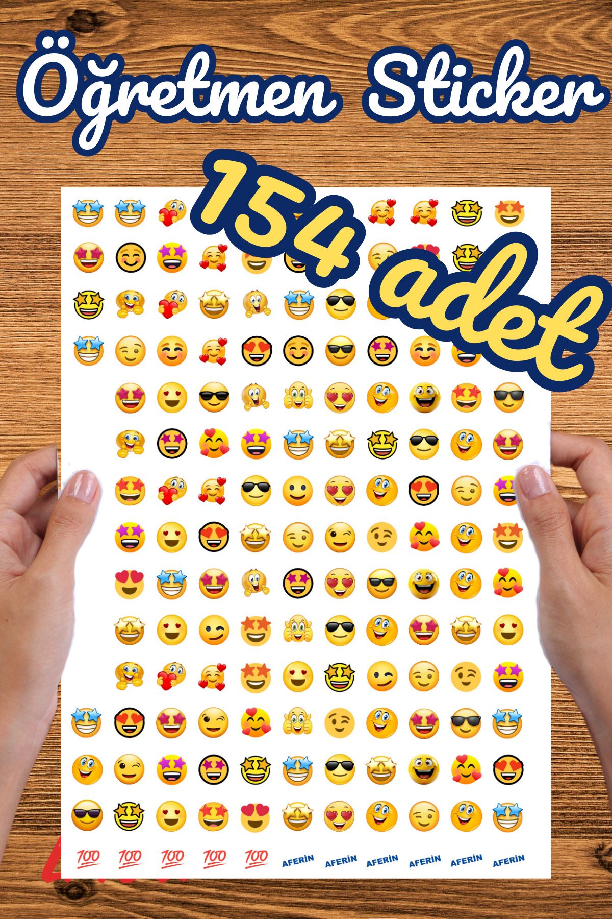 Al Yapıştır Öğretmen Sticker Motivasyon Emoji Etiket 154 Adet
