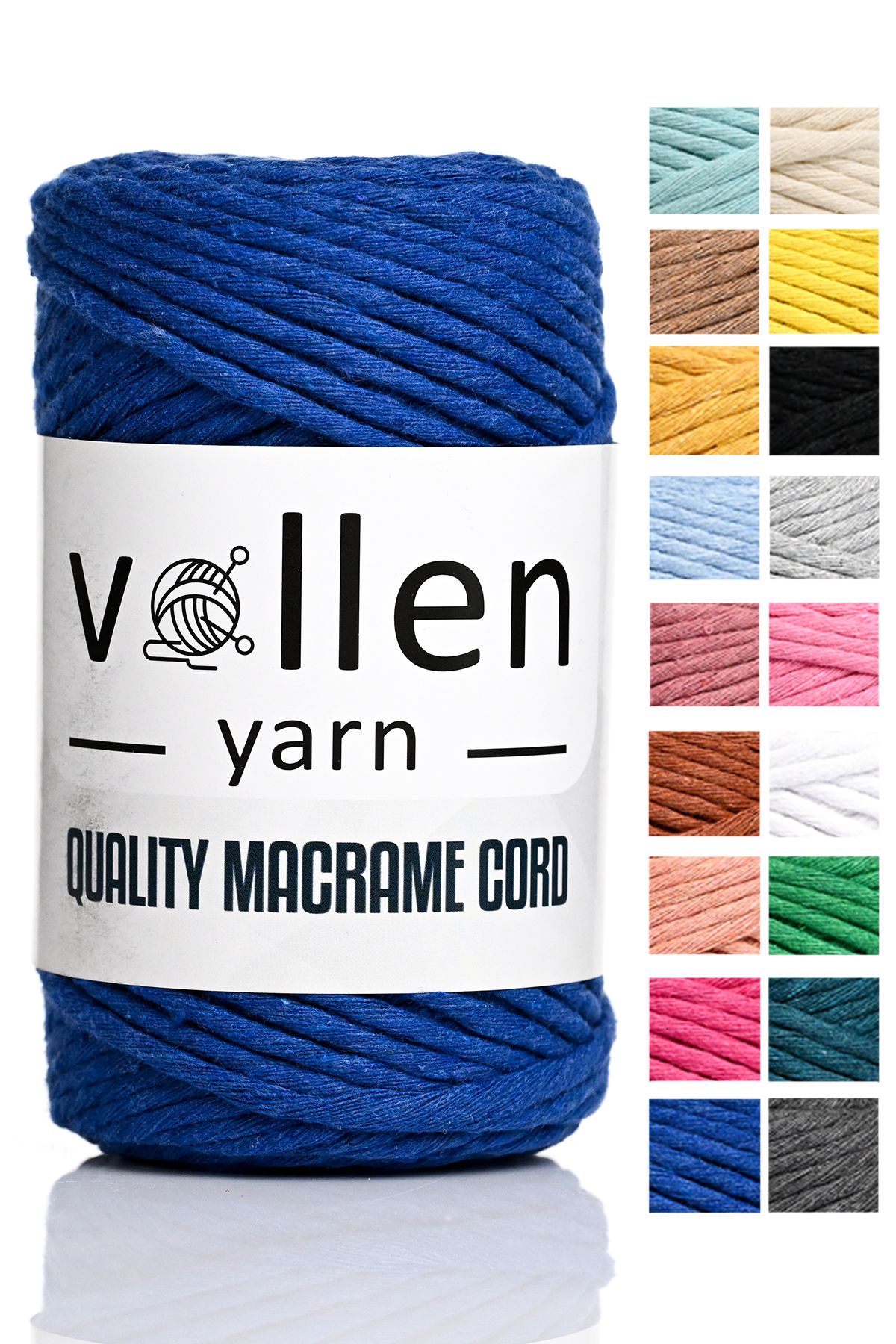 vollen yarn Taranan Makrome Ipi, 3mm Tek Büküm,Makrome Örgü İpi, Taranabilir Pamuk Makrome