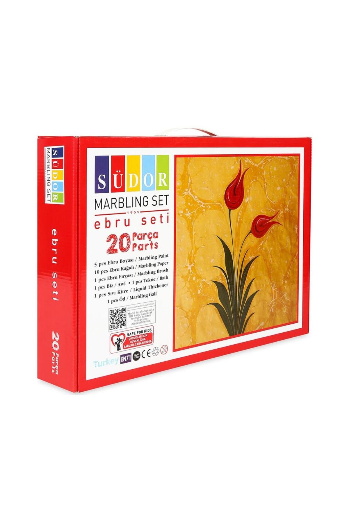 Südor Ebru Boya Seti A4 20 Parça 1 Paket Ebru Sanatı Seti 1 Paket