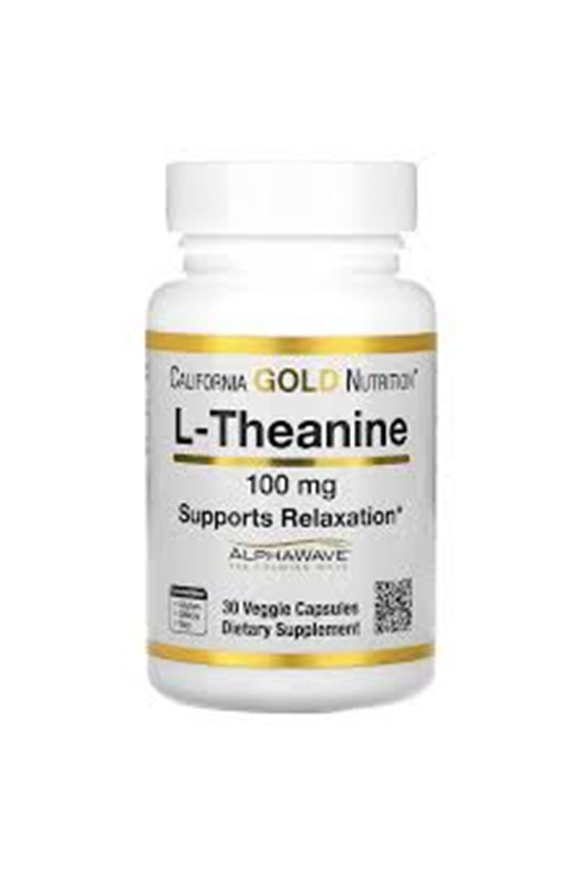 California Gold Nutrition , L-theanine, Featuring Alphawave, 100 Mg, 30 Veggie Kapsül
