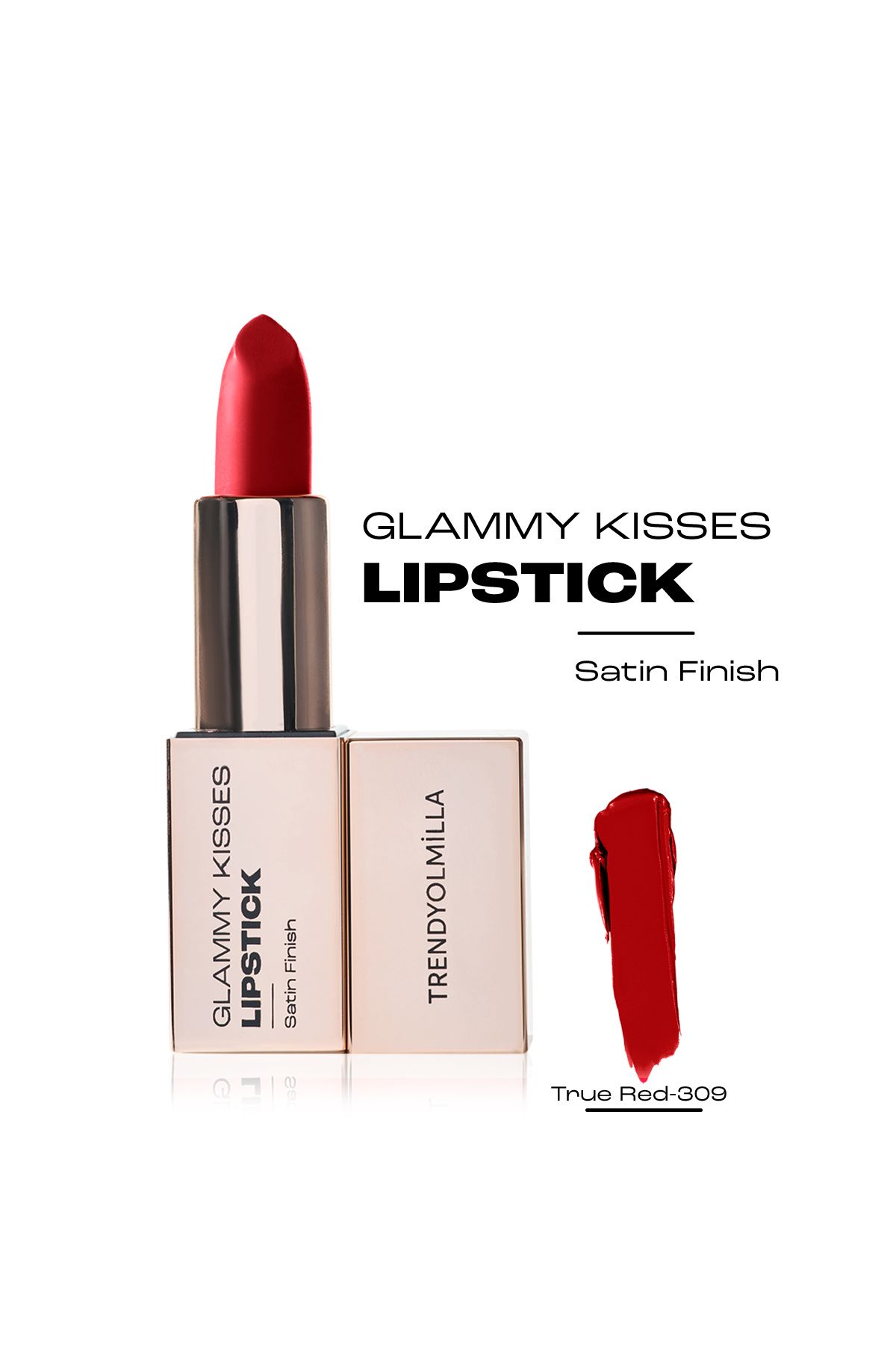 Trendyolmilla Beauty Avokado Yağı ile Nemlendiren Saten Bitişli Ruj True Red-309 TKZAW25RJ00001