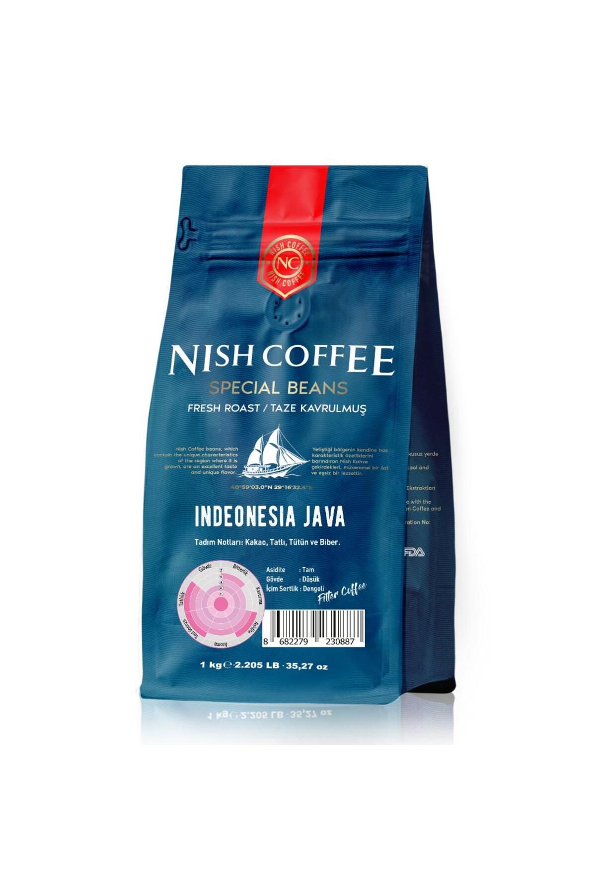 Nish Coffee Nish Filtre Kahve Endonezya Java 1000 gr Öğütülmüş Kahve