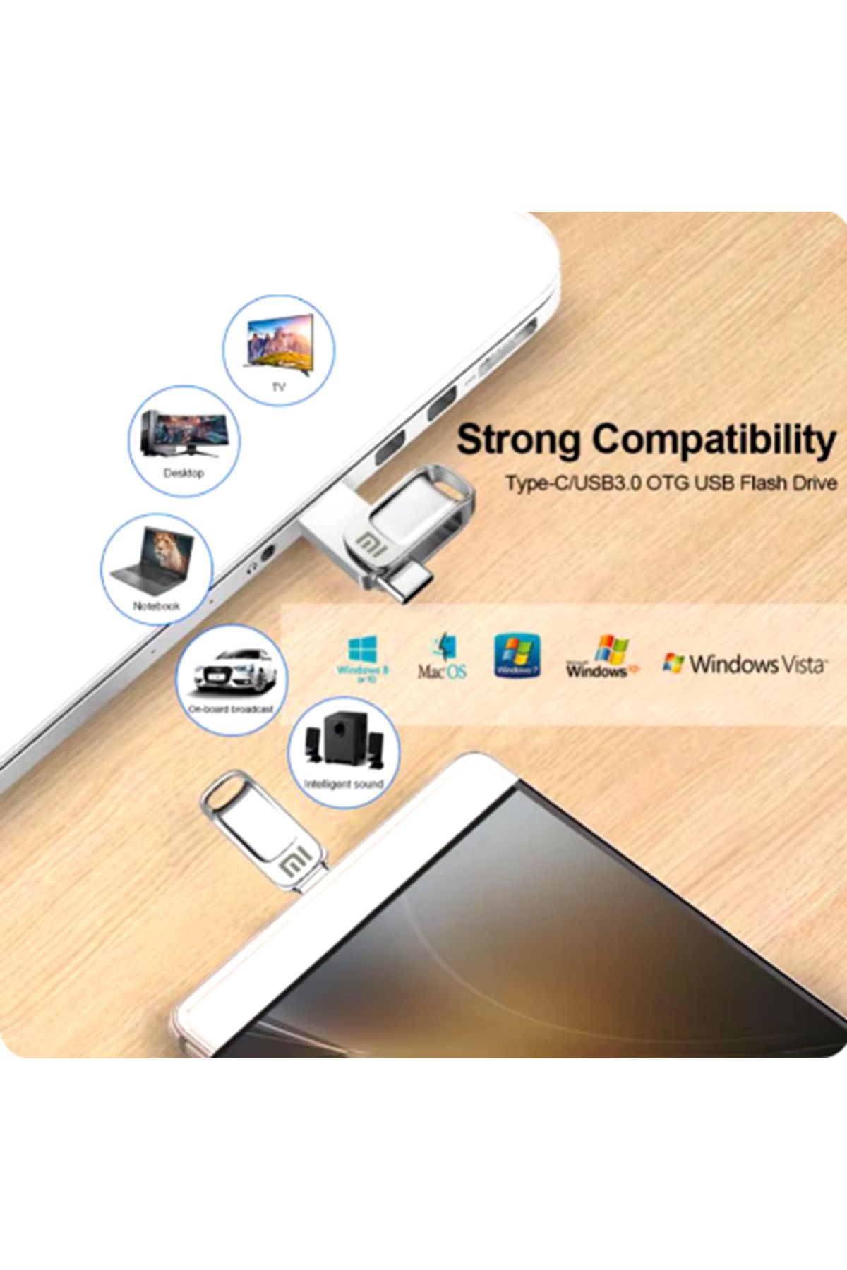 Makrotek 2TB Dönebilir Usb Flash sürücü 2TB Pendrive Memoria Usb sopa tipi C Usb 3.0 Disk