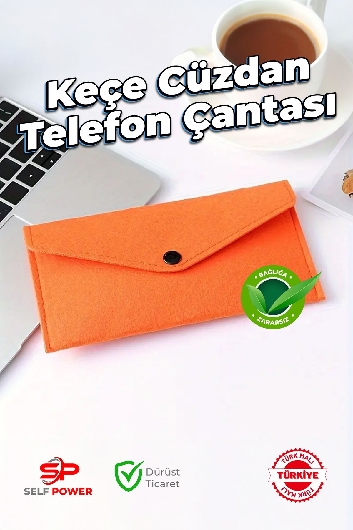 Self Power Hafif Aşınmaya dayanıklı basit ve şık seyehat depolama ve düzenleme keçe cep telefonu cüzdanı&çanta