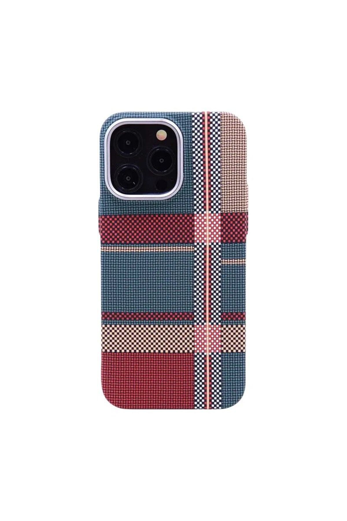 Teleplus iPhone 16 Pro Kılıf Magsafe Özellikli Aramid Karbon Fiber Sunset Kapak