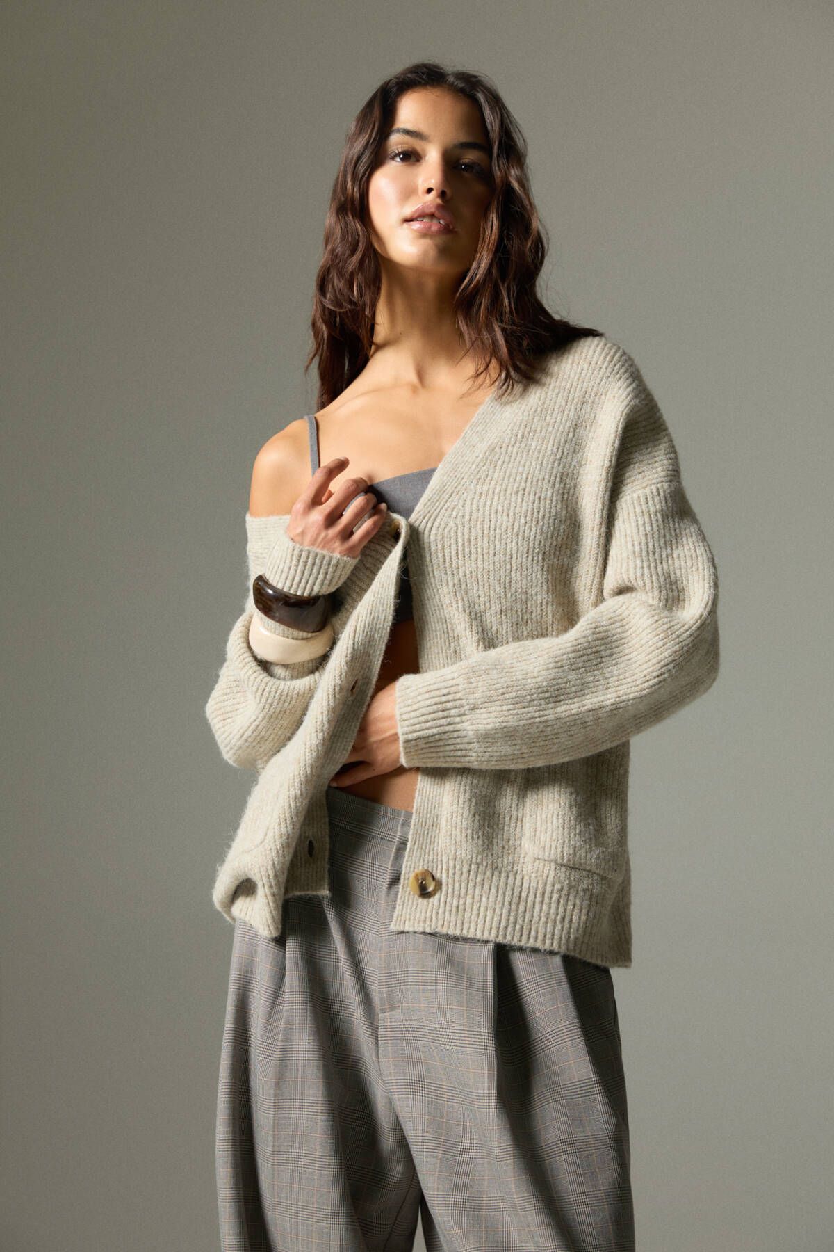 Pull & Bear Ters örgü hırka