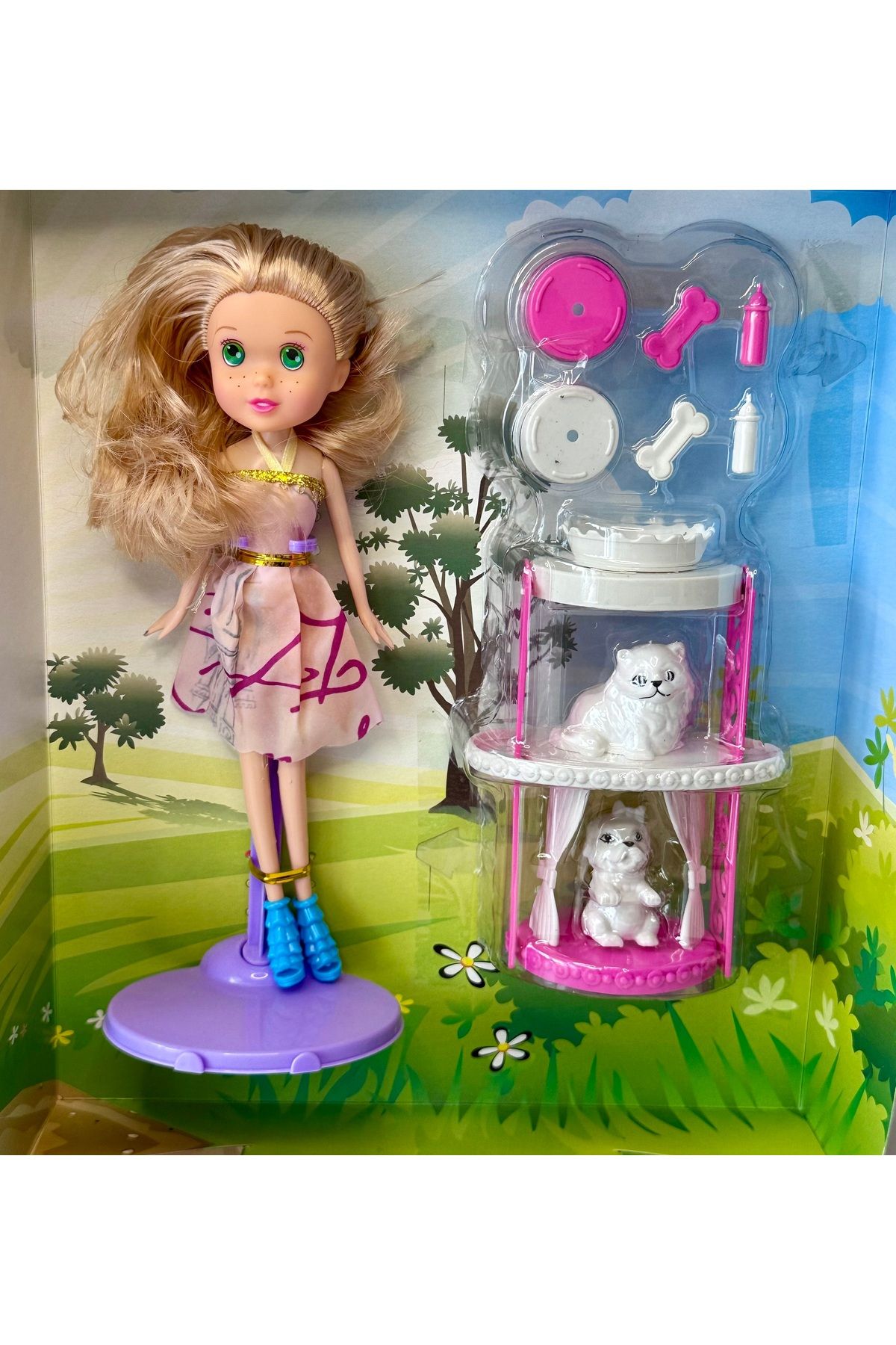 DF ToyShop KÖPEKLİ KEMİKLİ VE BİBERONLU BEBEK