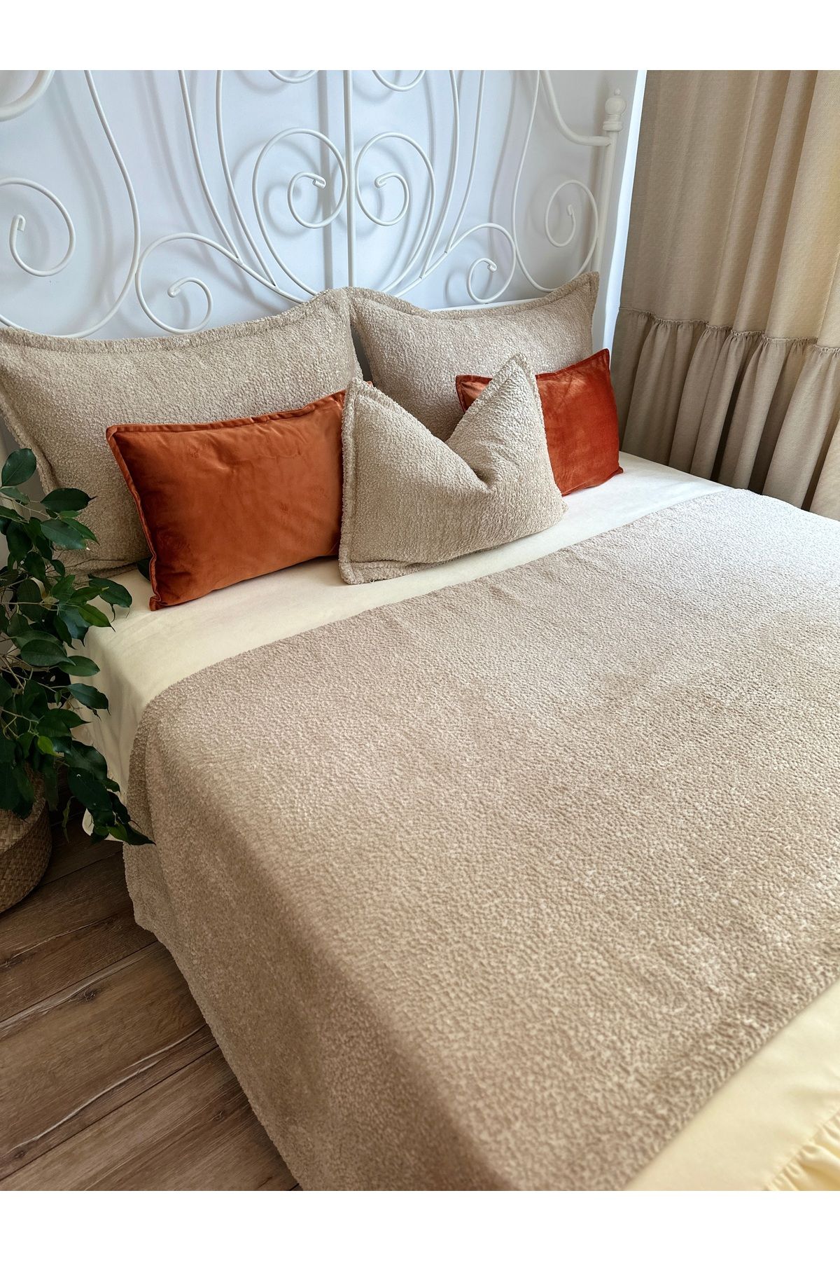 Decamor home 3 Prc Bej Yatak Runner Seti