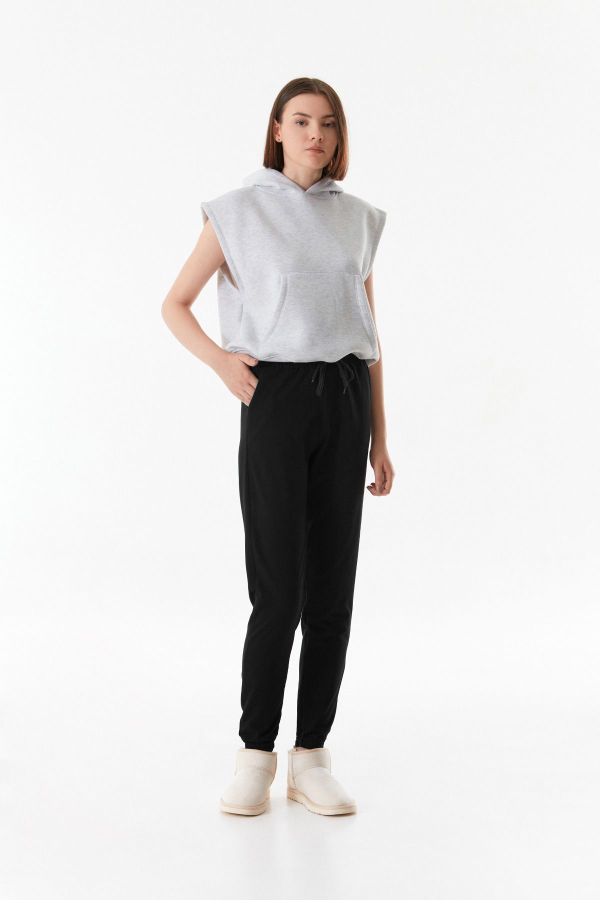 Fullamoda Basic Beli Lastikli Jogger Eşofman Altı