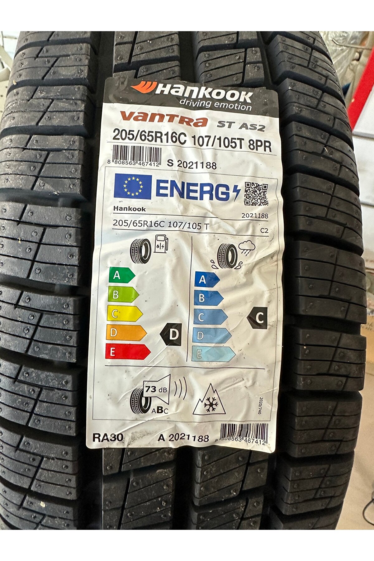 205/65R16C 107/105T 8PR VANTRA ST AS2 4 MEVSİM HANKOOK 2024 ÜRETİM