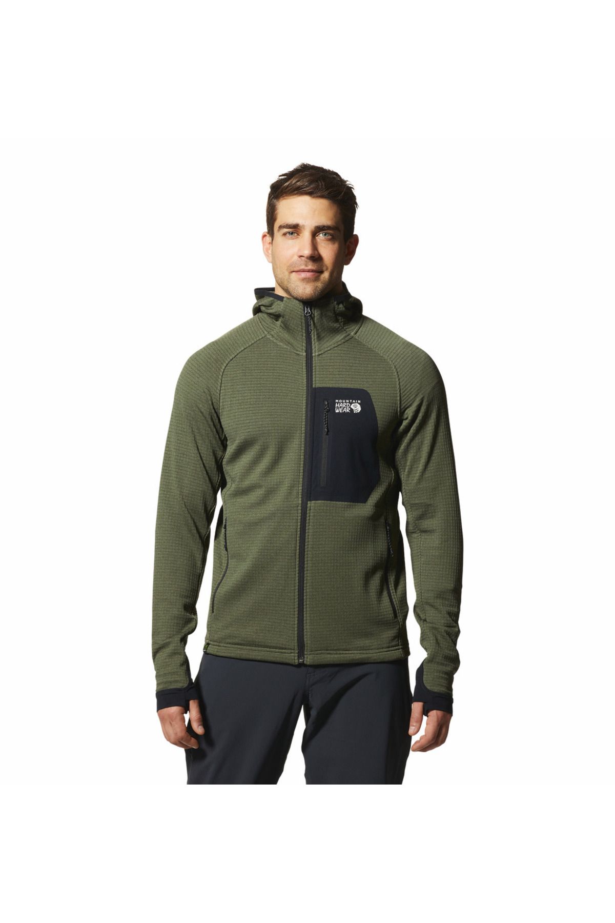 Mountain Hardwear Polartec Power Grid Full Zip Hoody Erkek Polar Üst