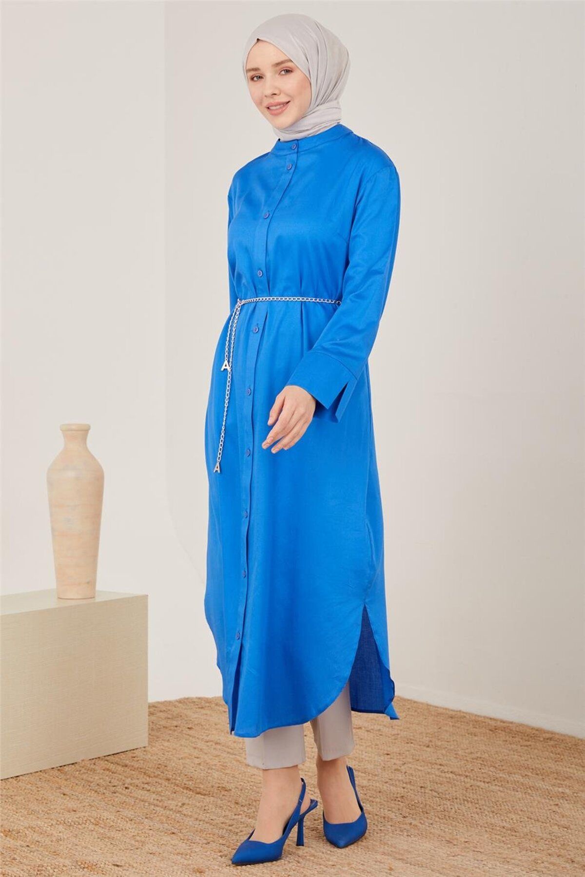 Armine Oversize Tunik Elbise 23y4502 Kobalt