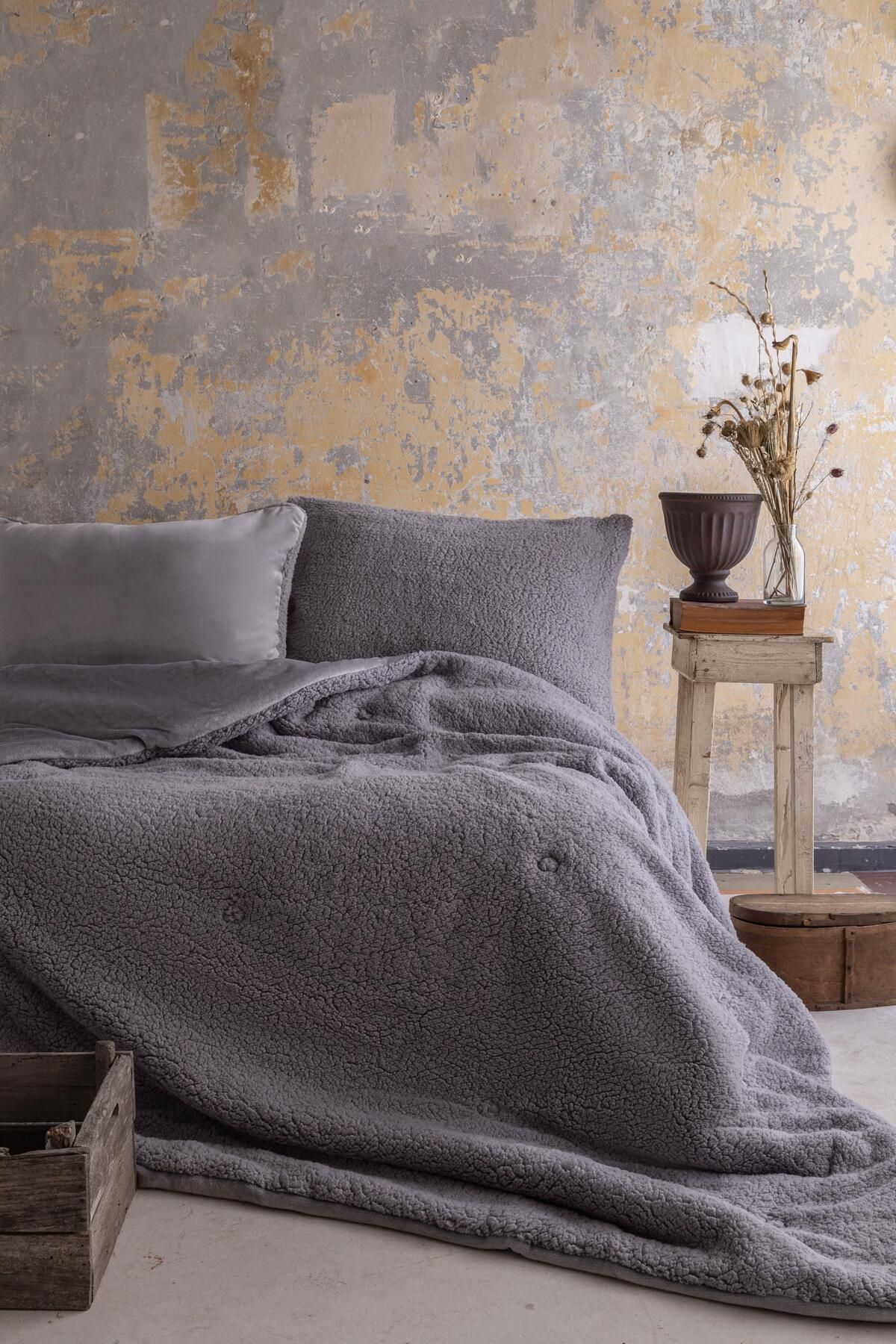 Apricitas HOME Çift Kişilik Yorgan Set Basıc Softly Gray - Yorgan Set