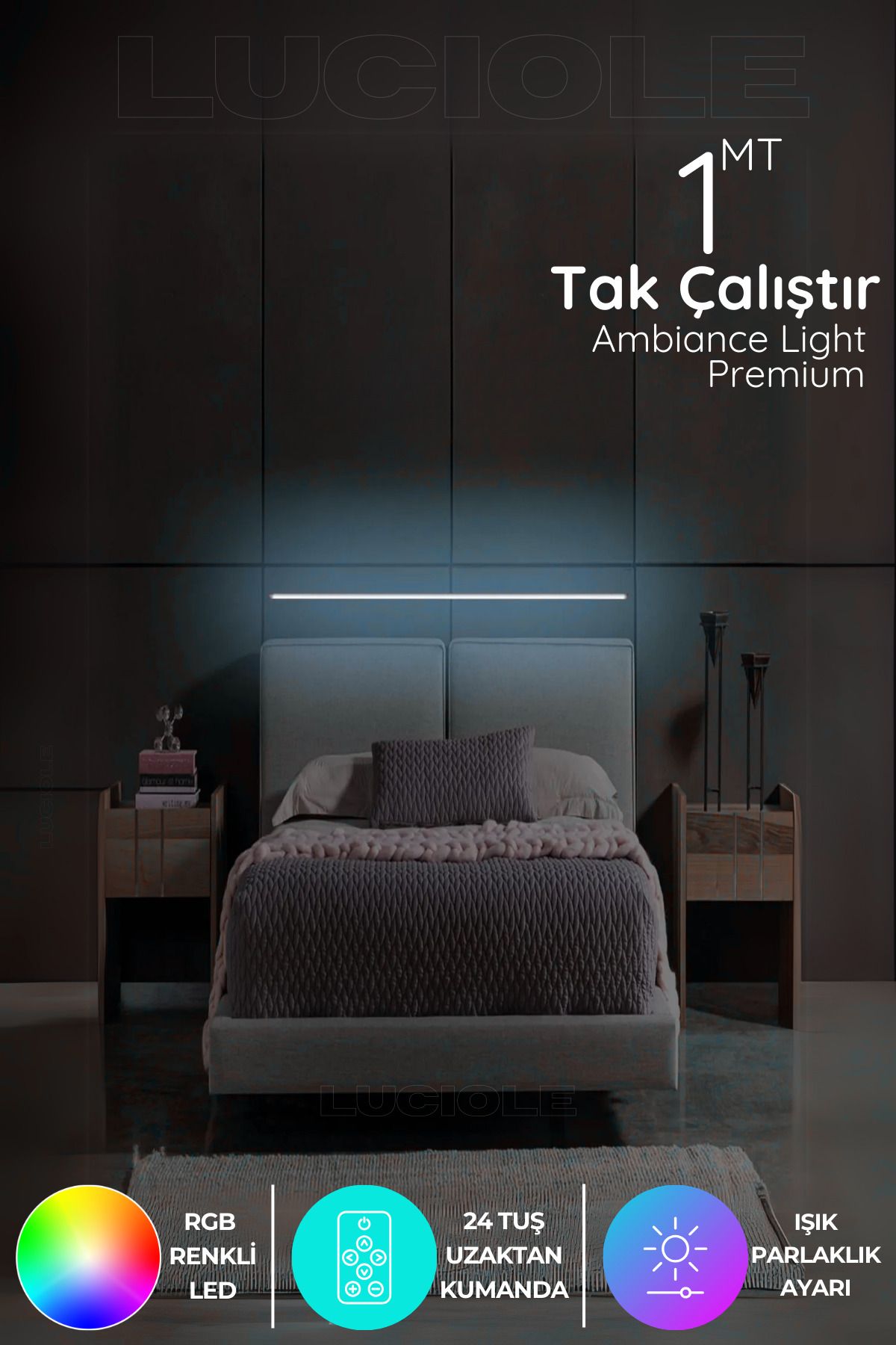 luciole Rgb Led Abajur Aplik Gece Lambası Lambader Renkli Uzaktan Kumandalı Işık - Ledtube4