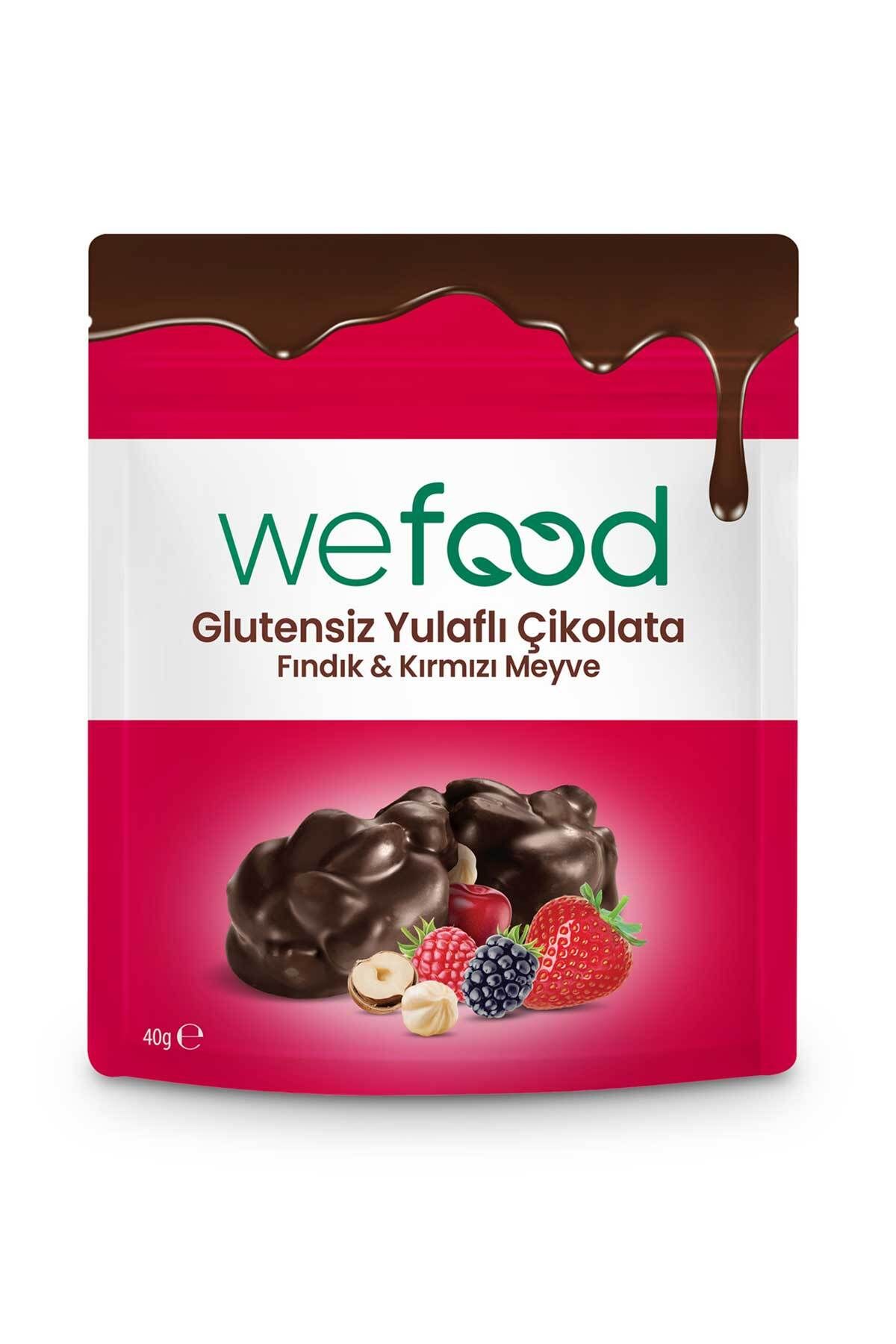 Wefood Glutensiz Yulaflı Çikolata Fındıklı & Kırmızı Meyveli 40 gr
