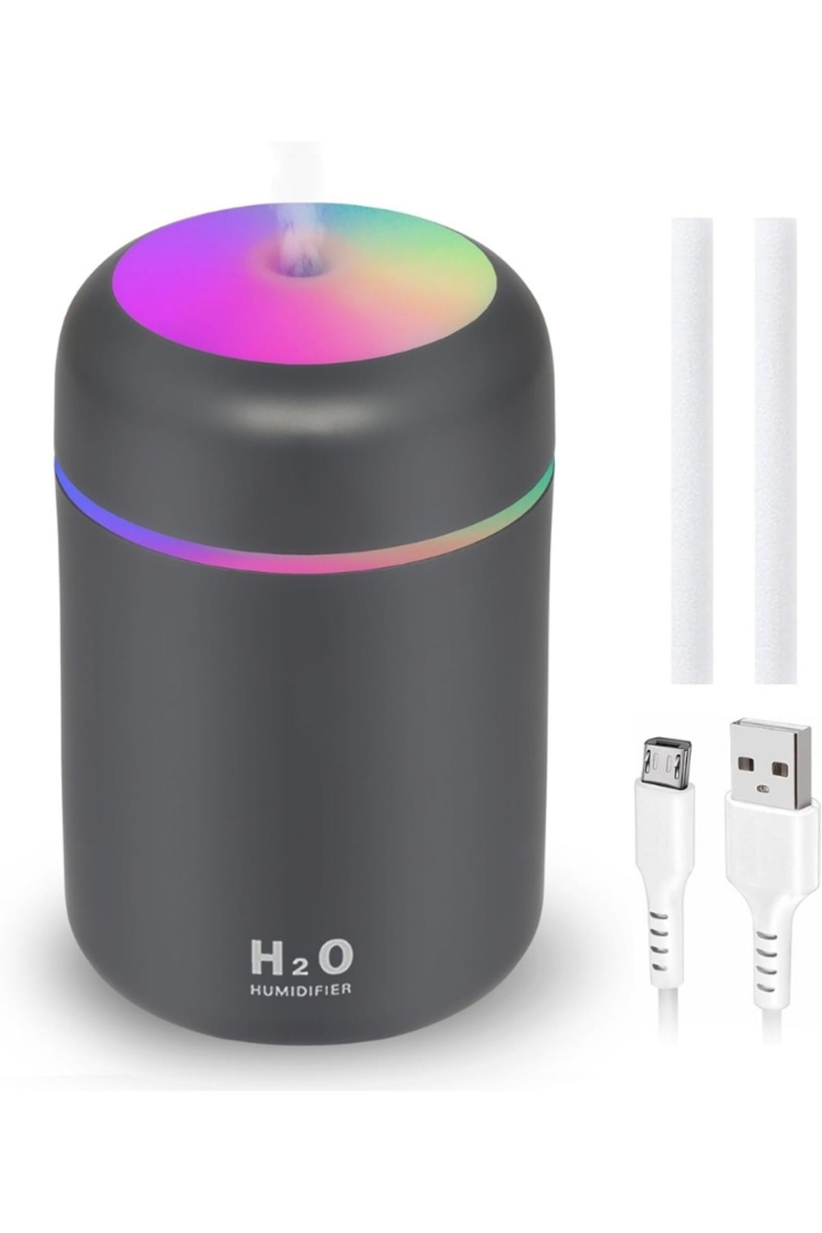 ALFAGİFT H2o 300ml Led Işıklı Usb Hava Nemlendirici, Ultrasonik Buhar Makinesi Ve Aroma Difüzör