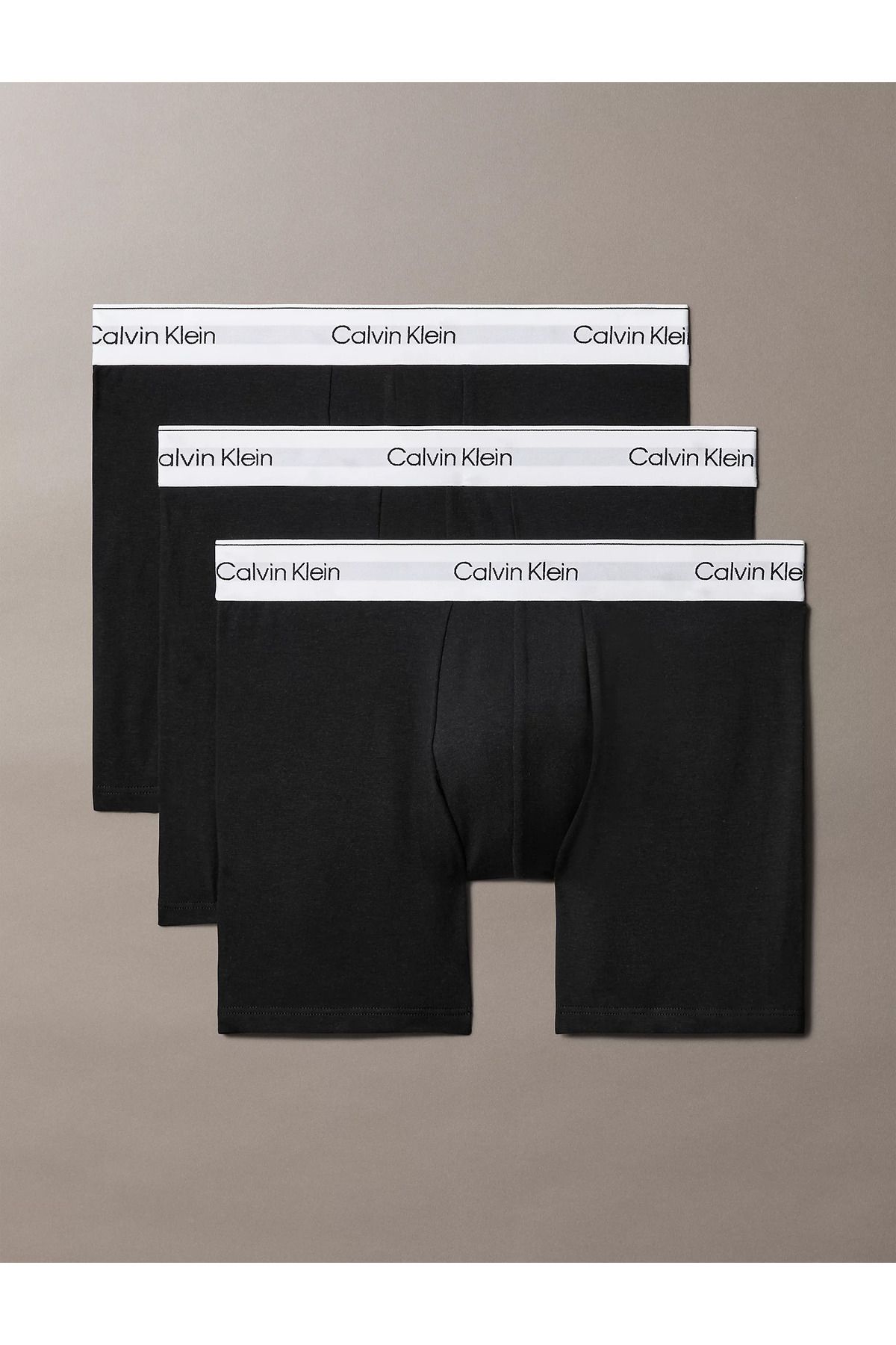 Calvin Klein Erkek 3'lü Paket Şerit Detaylı Siyah1 Boxer 000NB3964A-UB1