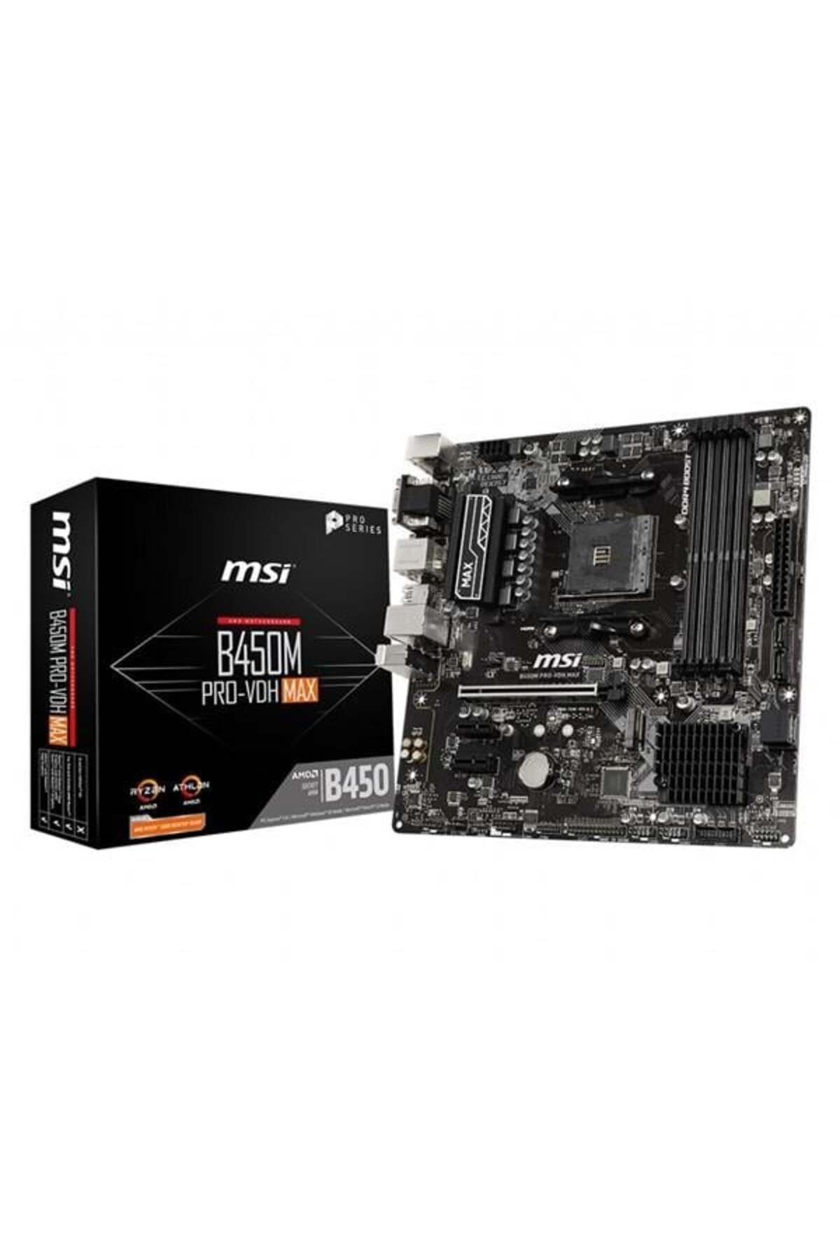MSI B450m Pro-vdh Max Ddr4 Hdmı Pcıe 4.0 Am4 Matx
