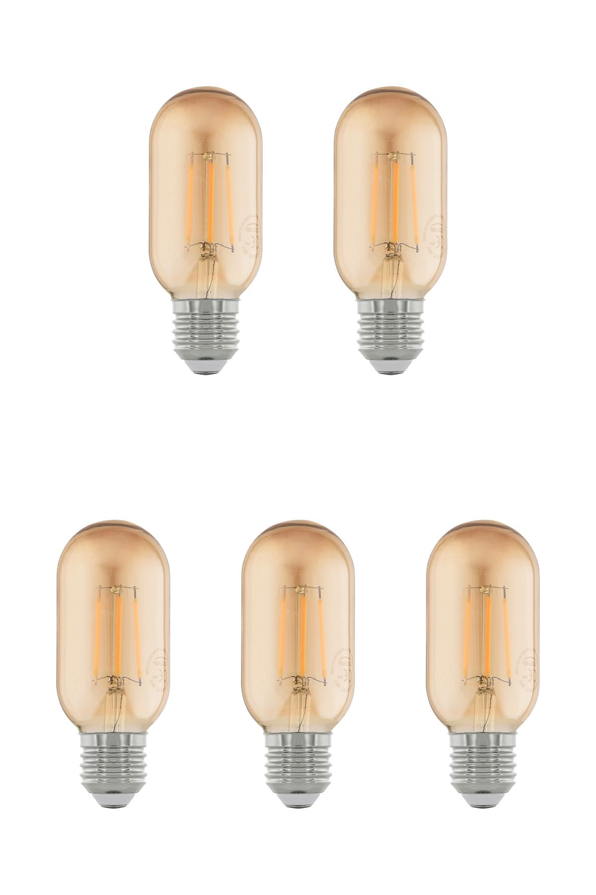 LED LAMP 4w 220v E27 Gemici Rustik Led Ampul T45-4 5'lİ Paket