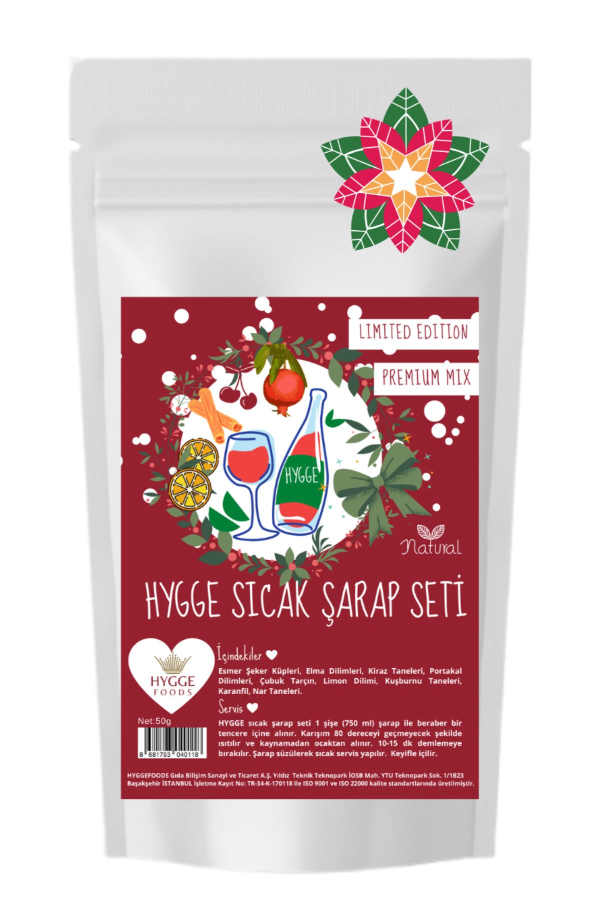 Hyggefoods Hygge Sıcak Şarap Seti Premium Karışım - Limited Edition - Mulled Wine Set - Yılbaşı Seti