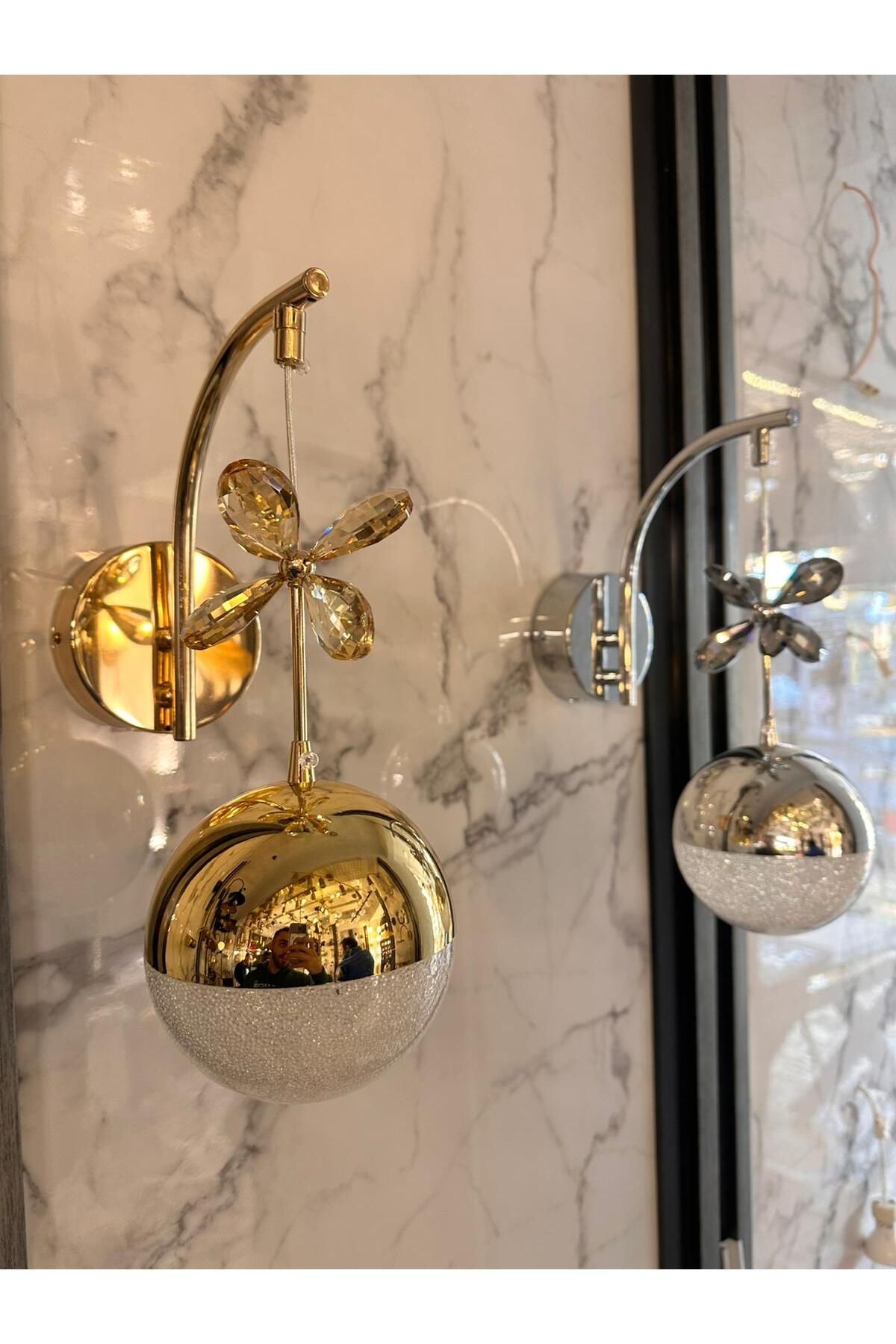 REAL LED Modern Gold Duvar Aplik 3 RENK Ledli