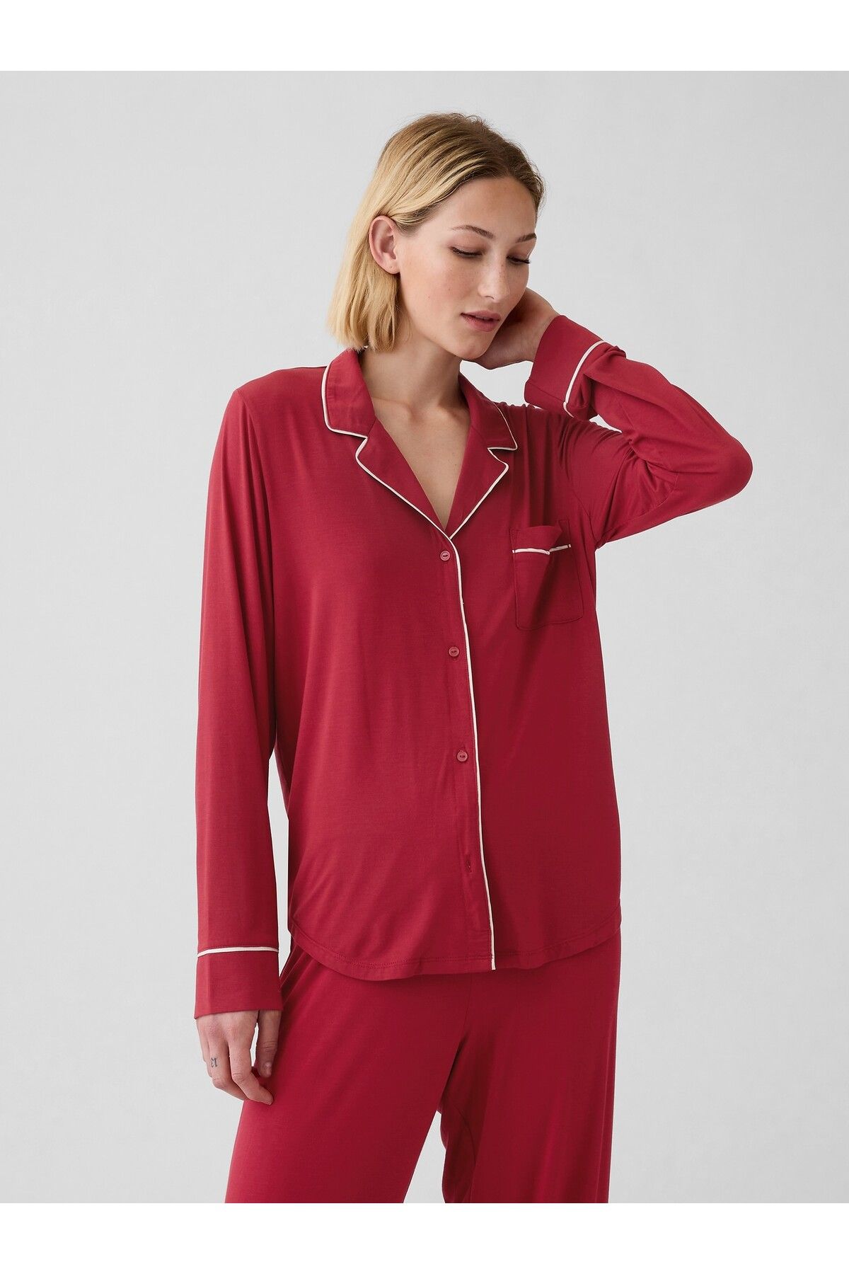 GAP Kadın Kırmızı Modal Pijama Üstü