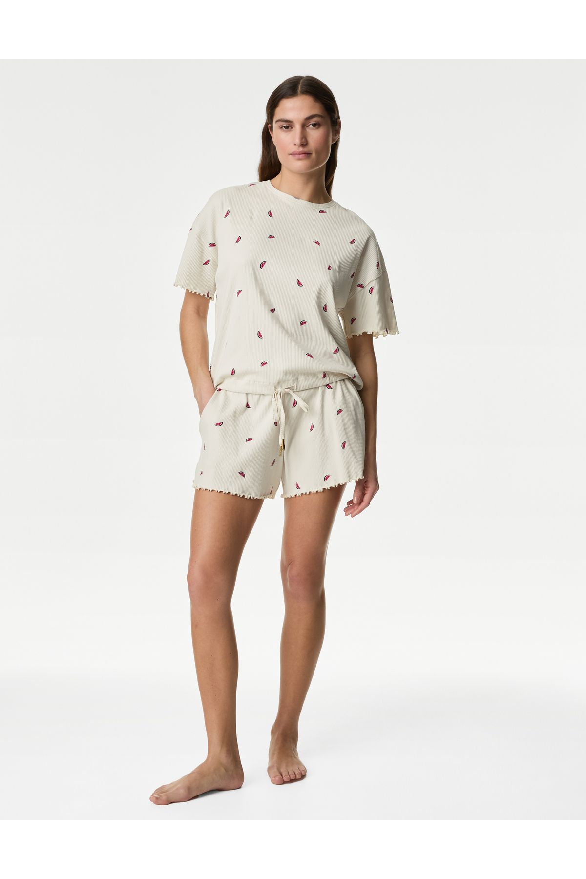 Marks & Spencer Regular Fit Kısa Kollu Pijama Üstü