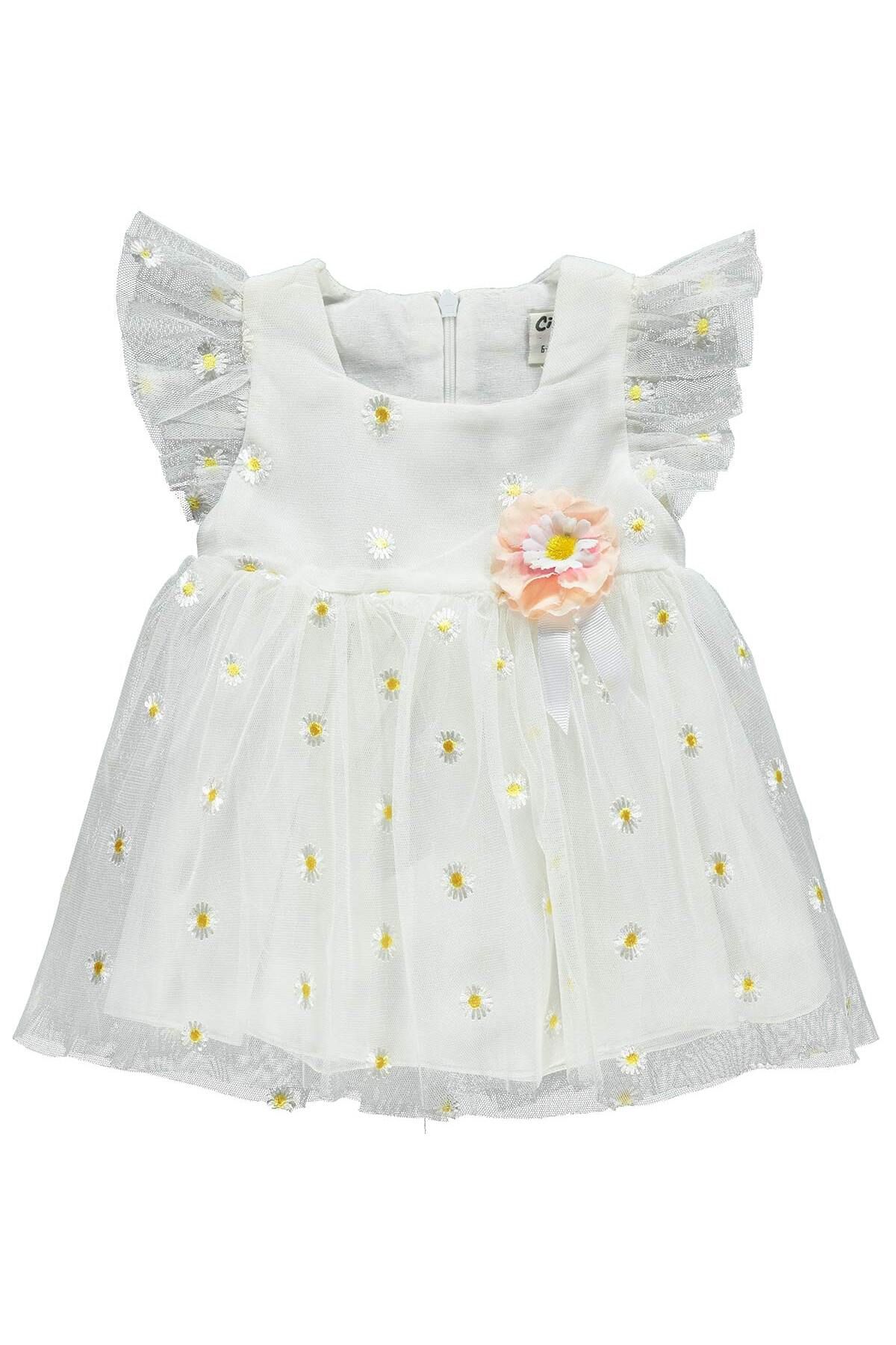 Civil Baby Kız Bebek Elbise 6-18 Ay Ekru