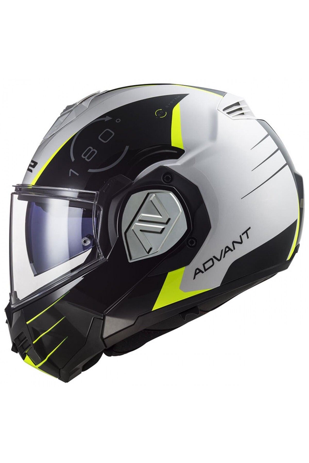 LS2 Advant Codex Çene Açılır Modüler Kask Beyaz-siyah