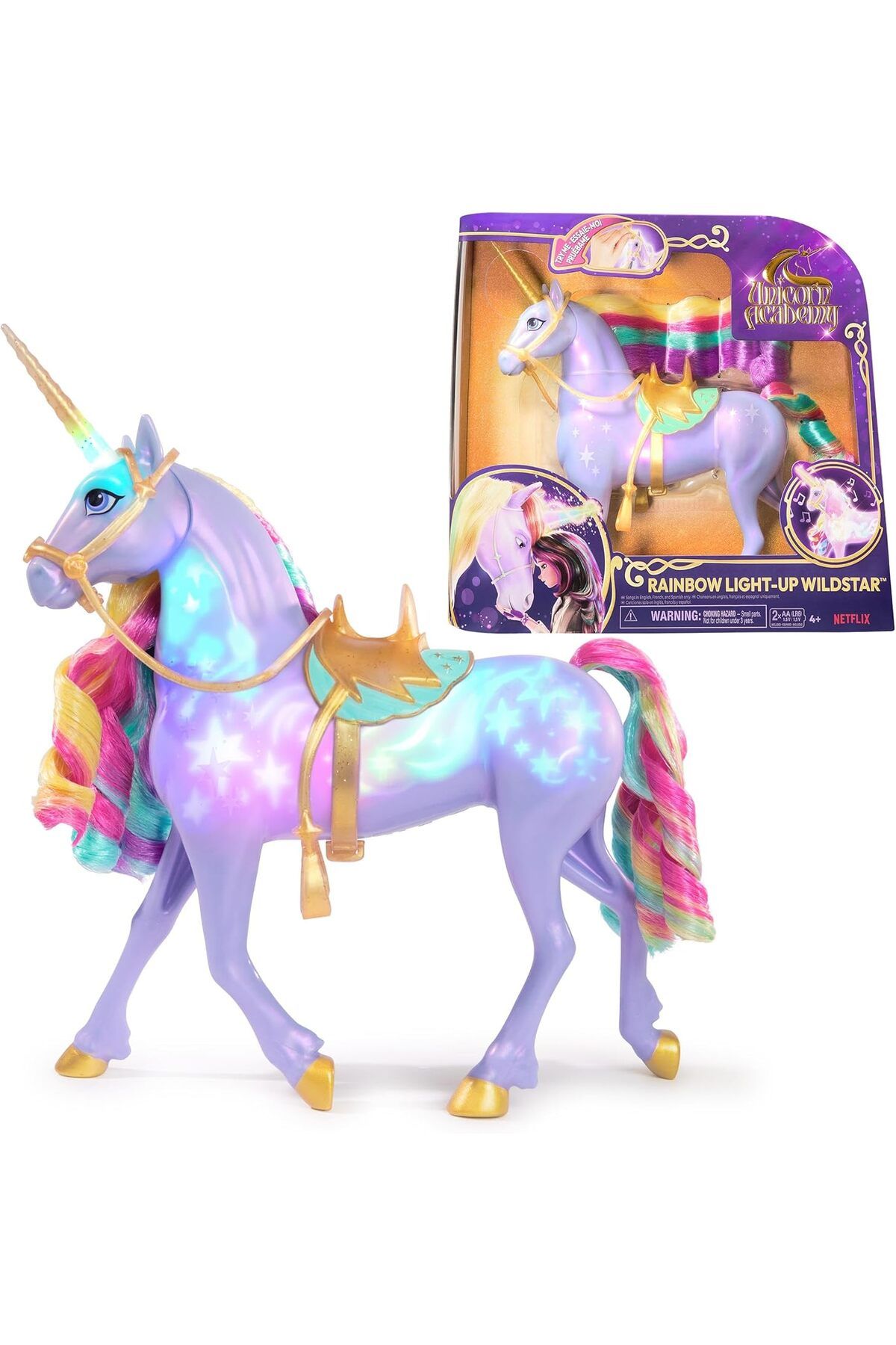 Spinmaster Unicorn Academy  Rainbow Light Up Wildstar Tek Boynuzlu At