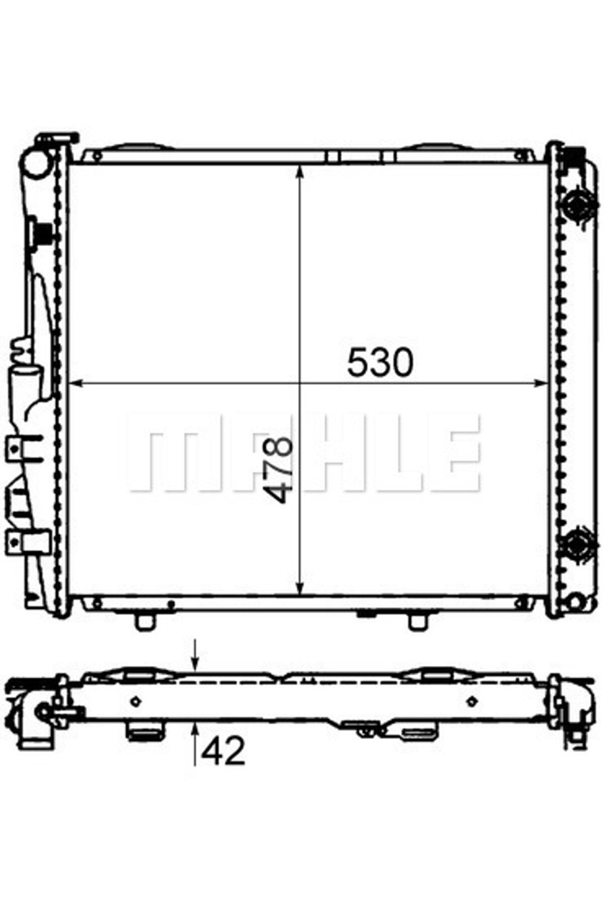 KNECHT CR290000S Su Radyatörü 530×478×42 Otomatik)(Manuel W124 S124 C124 230 E 260 8Mk376712424