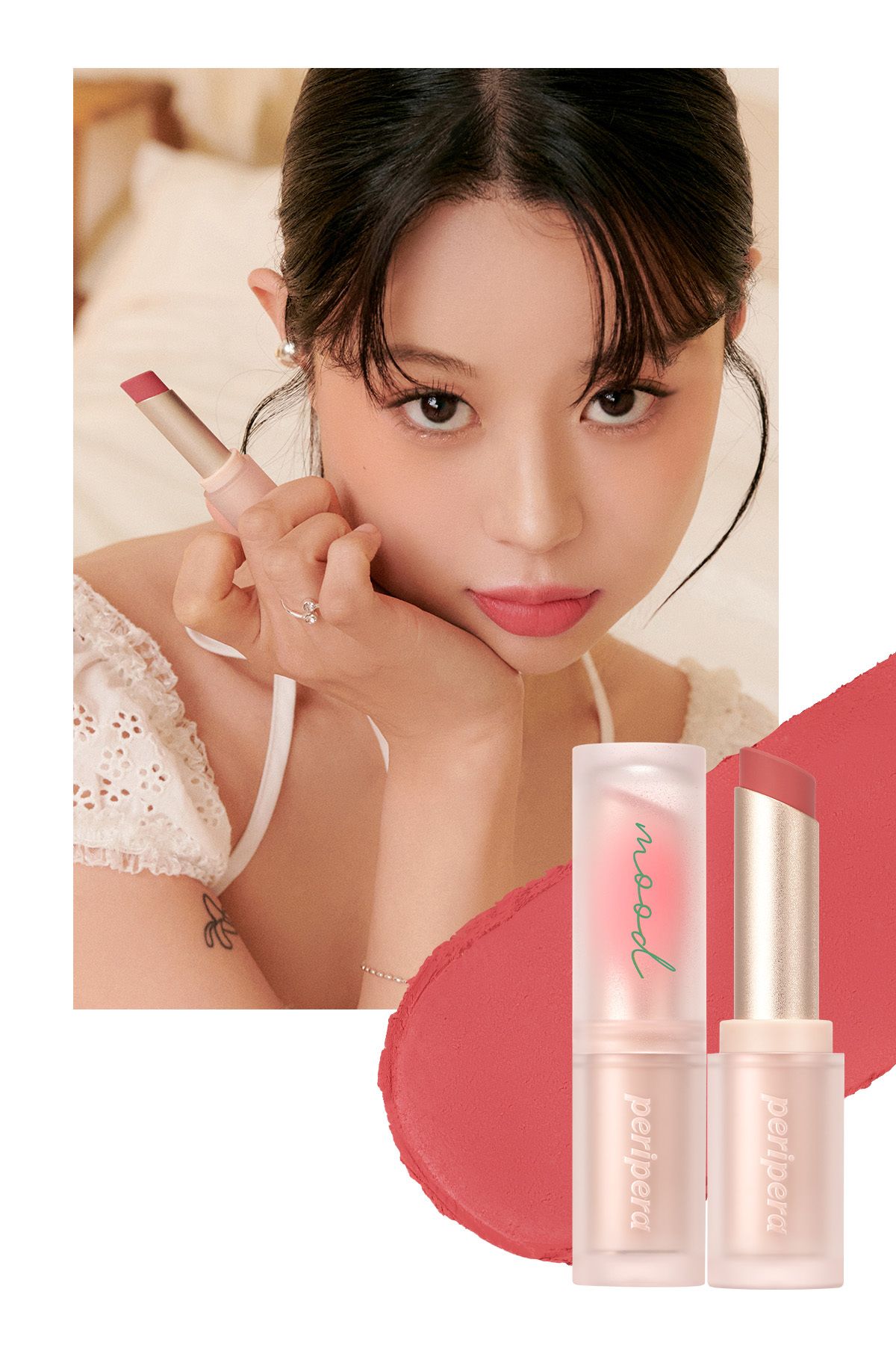 PERIPERA Mat Bitişli ve Uzun Süre Kalıcı Stick Ruj PERIPERA Ink Mood Matte Stick (15 Tulip Feature)
