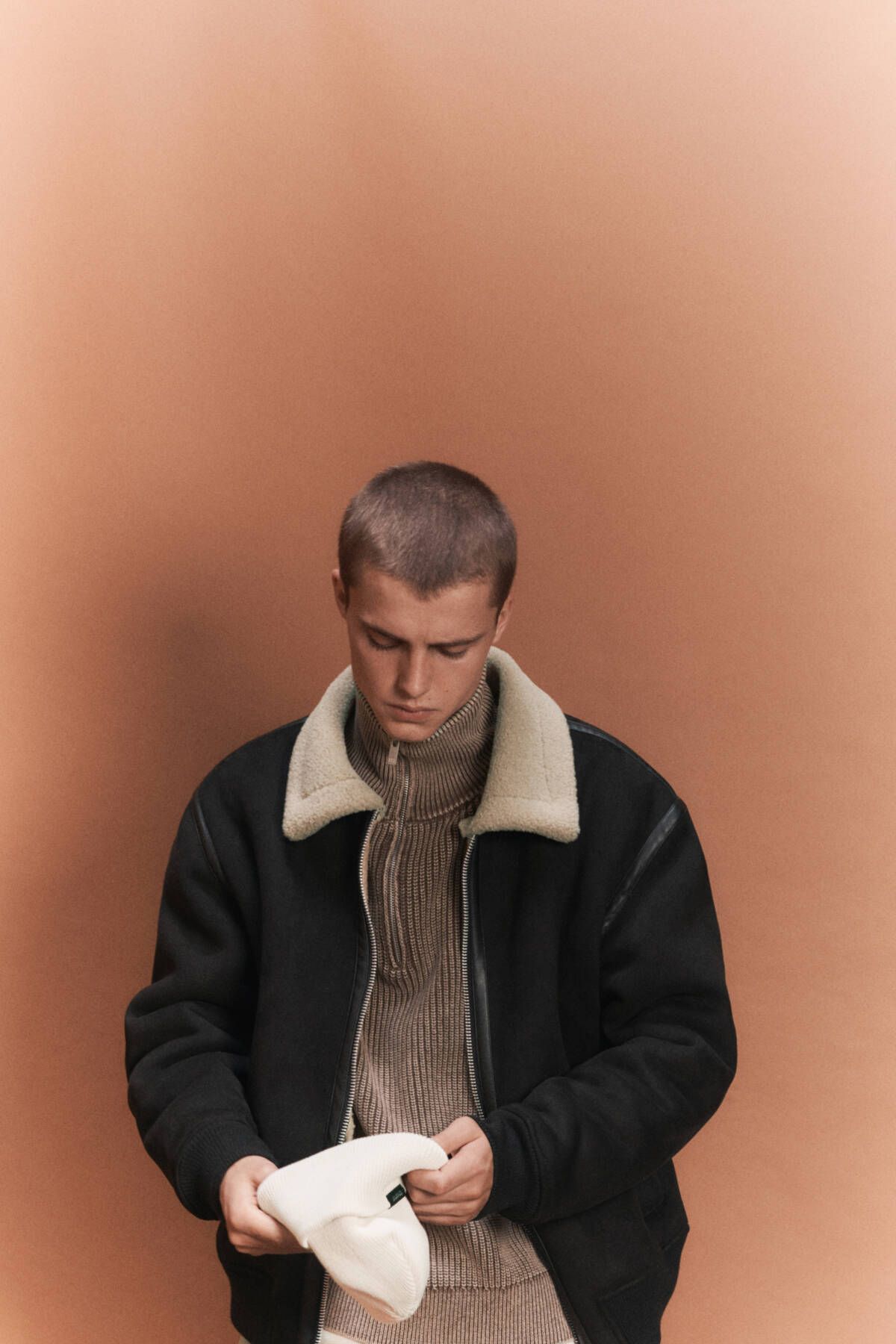 Pull & Bear Suni yün astarlı suni süet ceket