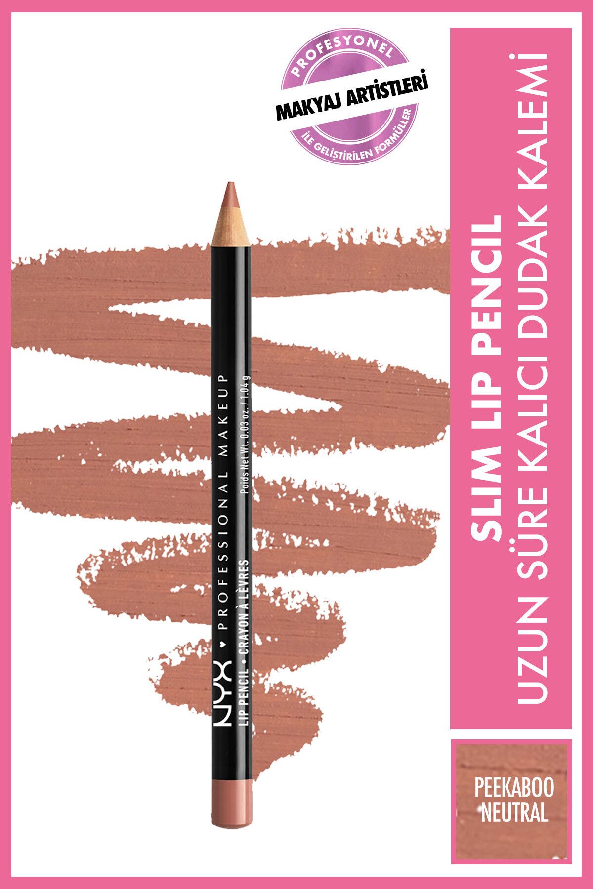 NYX Professional Makeup Dudak Kalemi - Slim Lip Pencil Peekaboo Neutral 800897139469