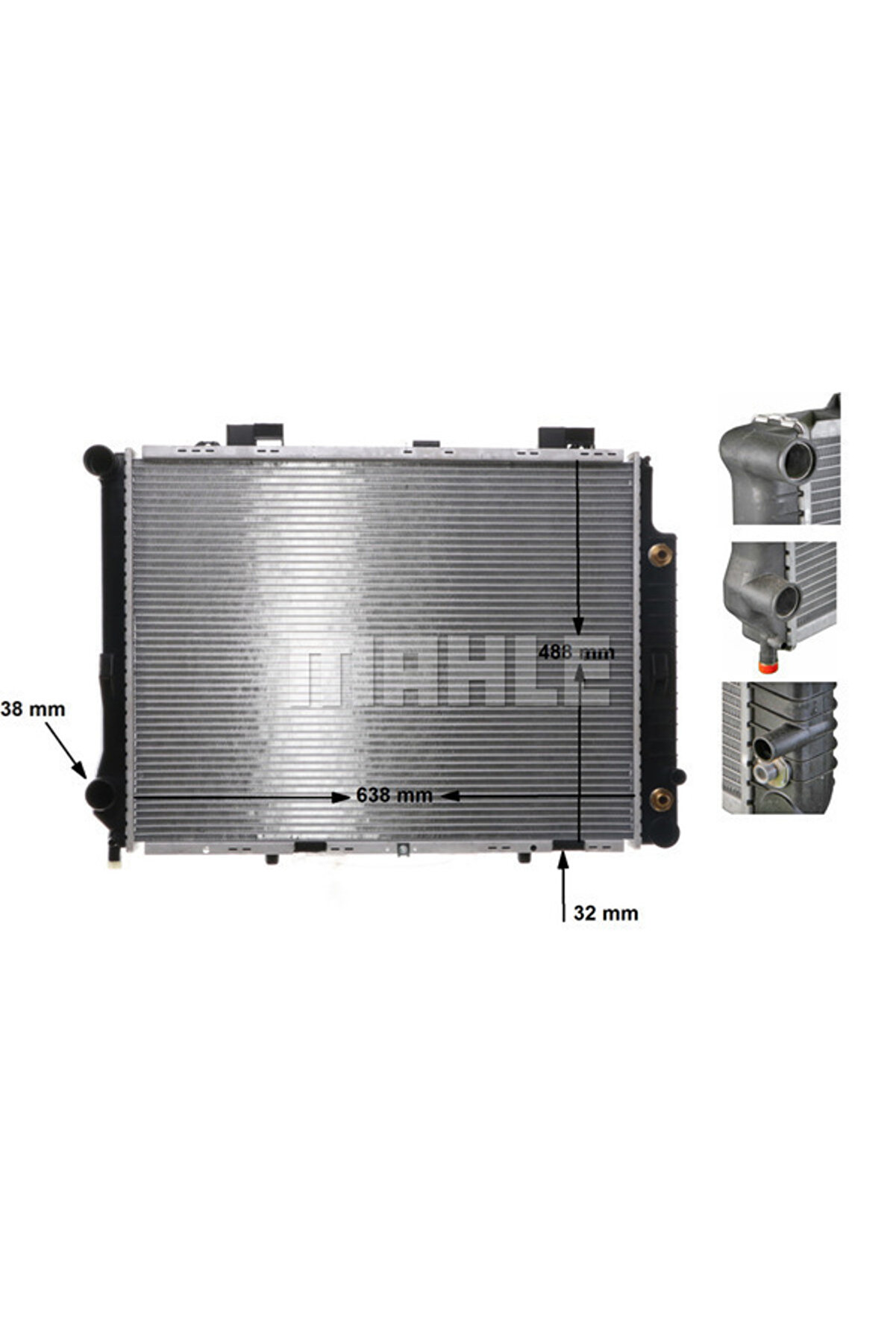 KNECHT CR634000S Su Radyatörü 640×484×34 Otomatik)(Manuel W210 E 280 E 320 M 104.945 8Mk376720381