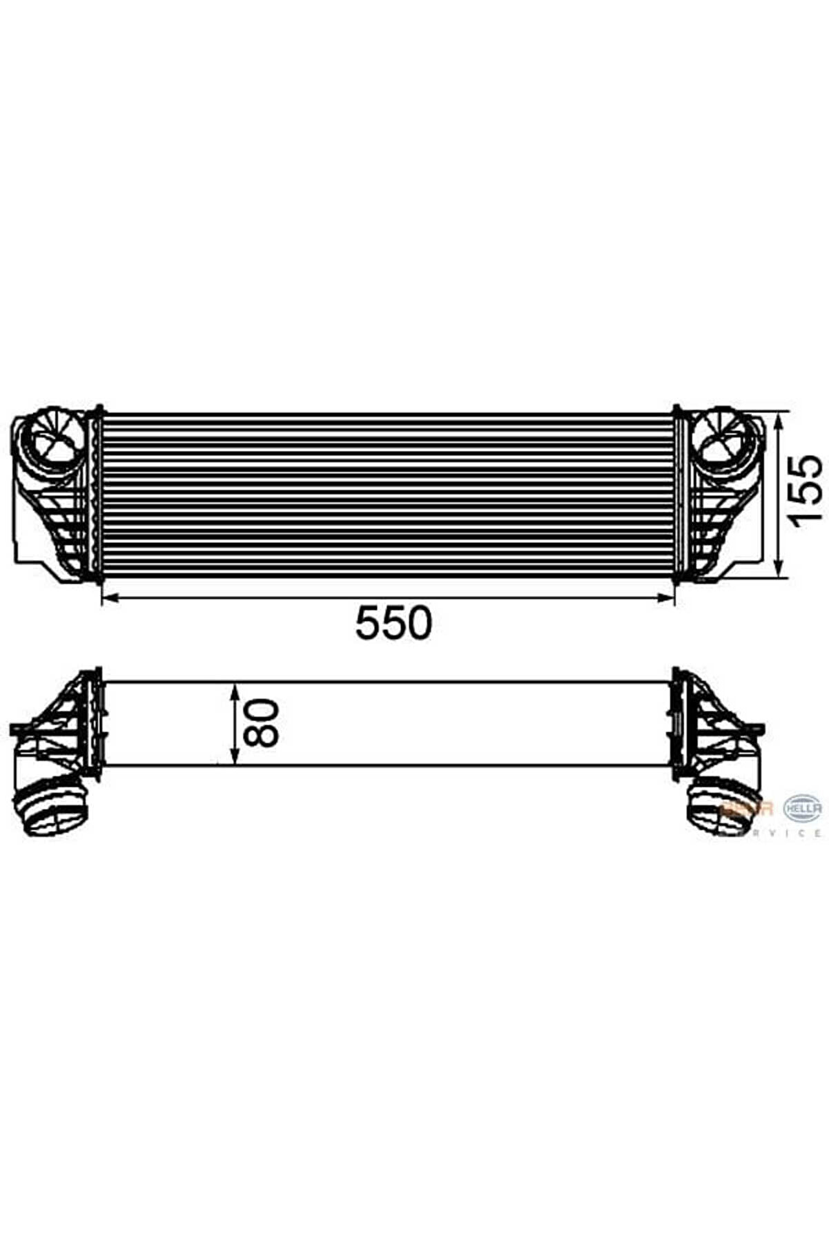 KNECHT CI184000P Turbo Radyatörü (550×155×80) F07 F10 F11 F01 F02 N47 D20 C (Eno638Ml376746411)