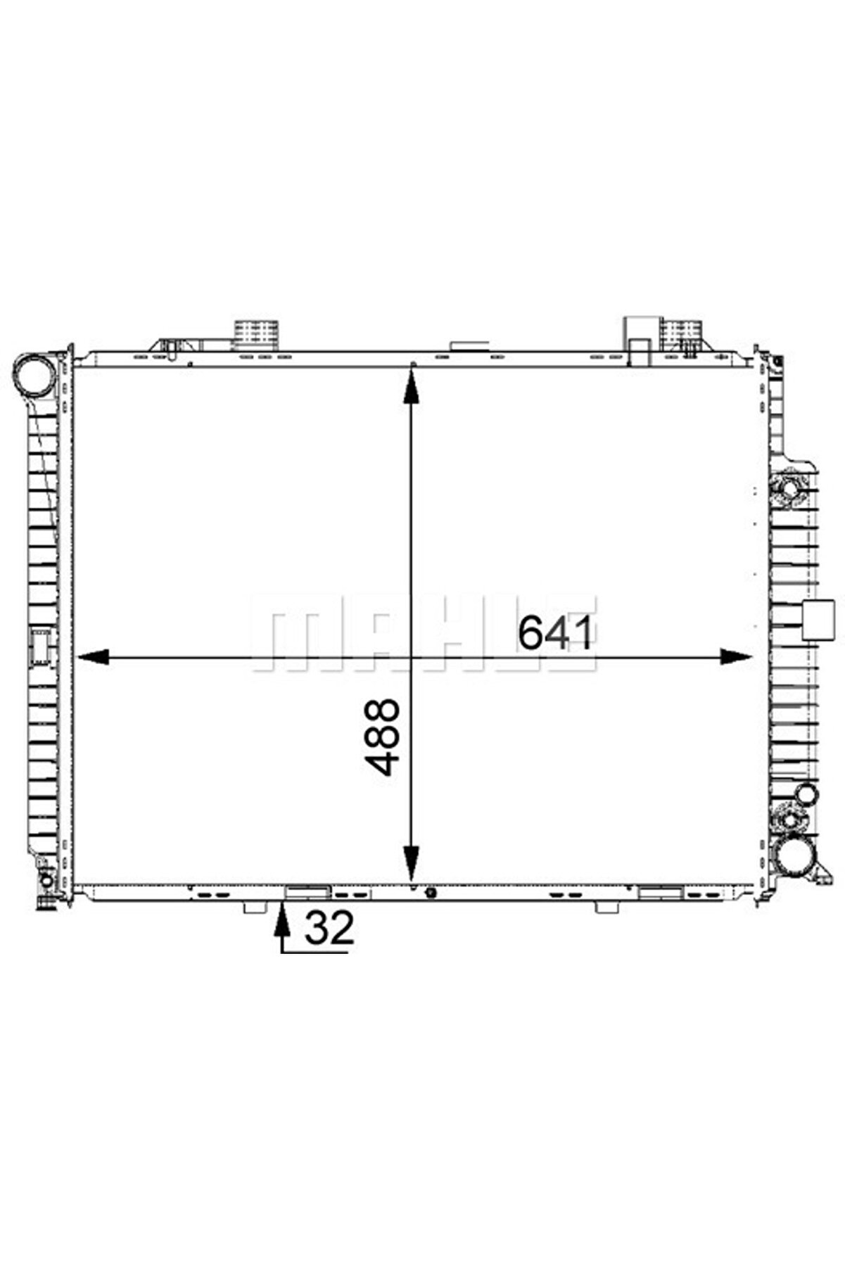 KNECHT CR245000S Su Radyatörü 641×488×32 Otomatik)(Manuel W210 S210 E 420 E 430 E 50 8Mk376711154
