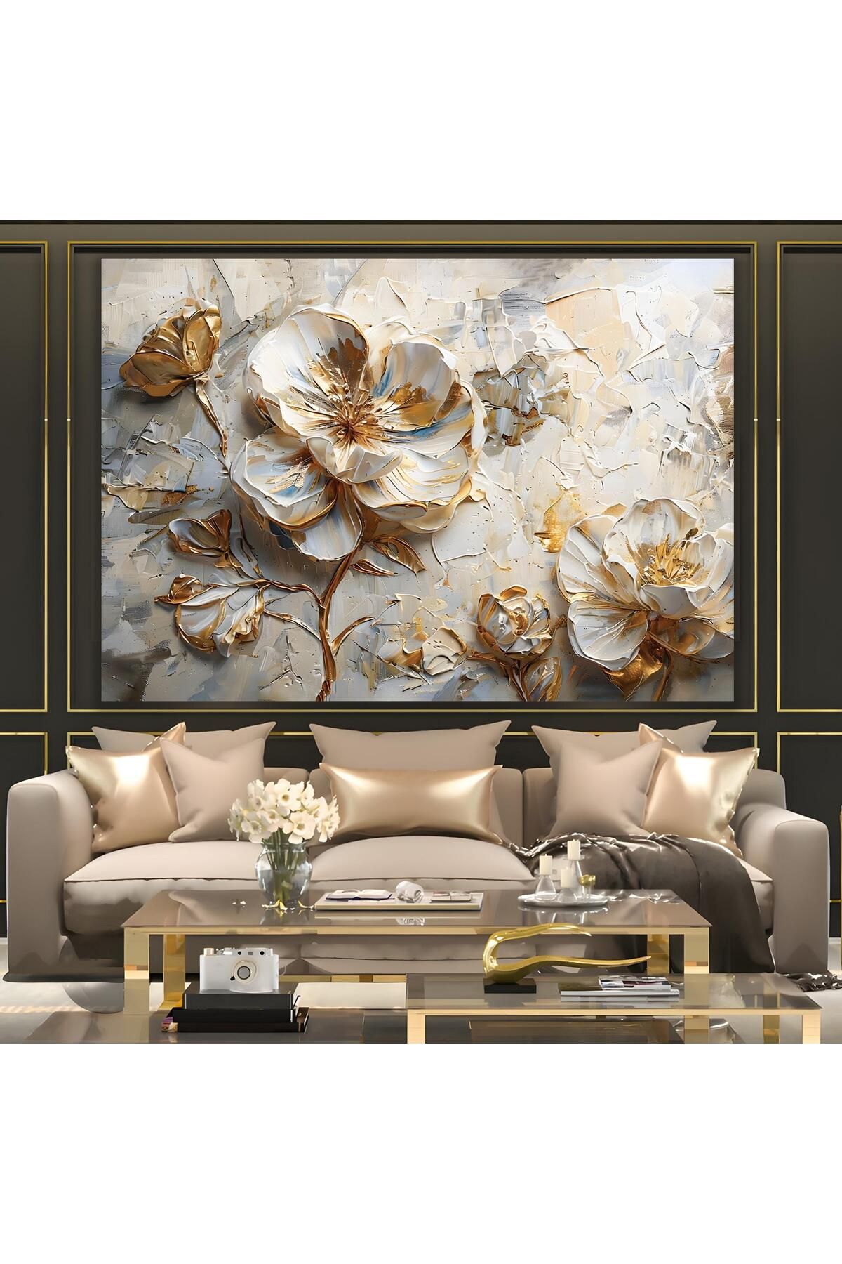 EMYA HOME 3D Çiçekler Kanvas Tablo