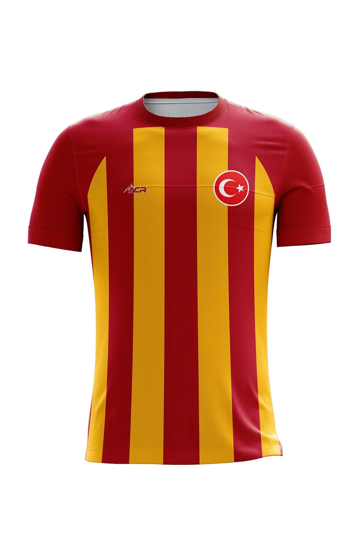 ACR Giyim Tekstil Forma Baskı Futbol Forması Tek Üst Klasik Çubuklu Model - Kişiye Özel Isim Ve Numara Yazılabilir, Dijital Baskı