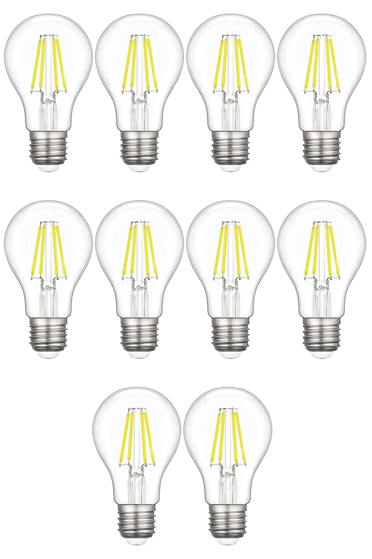 Edison 10 Adet Led Ampul 6500k E27 ( Beyaz ) ( A60 )