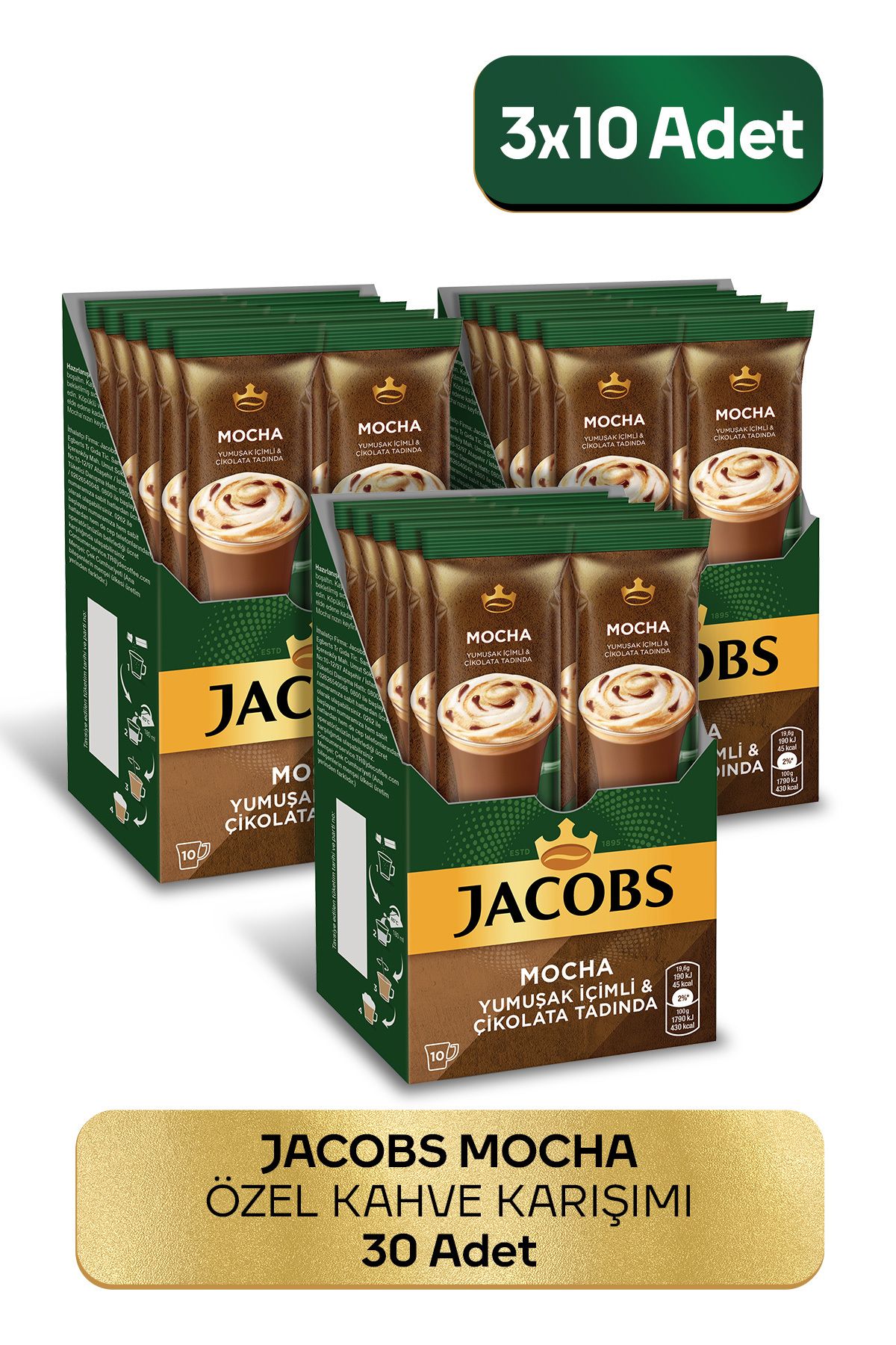 Jacobs Mocha 10'lu - Yumuşak Içimli & Çikolata Tadında 3 Adet