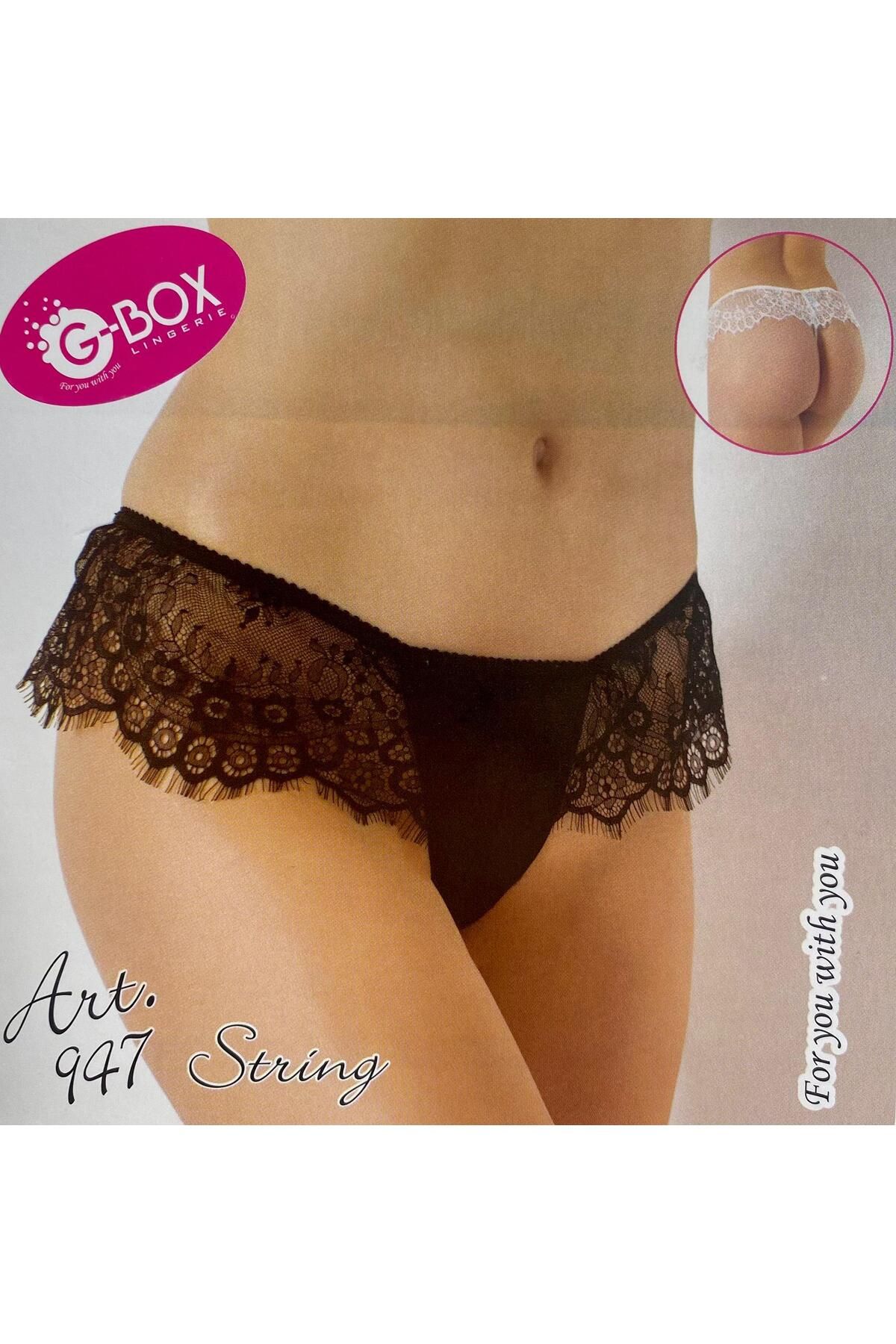 G-BOX Etekli String Siyah