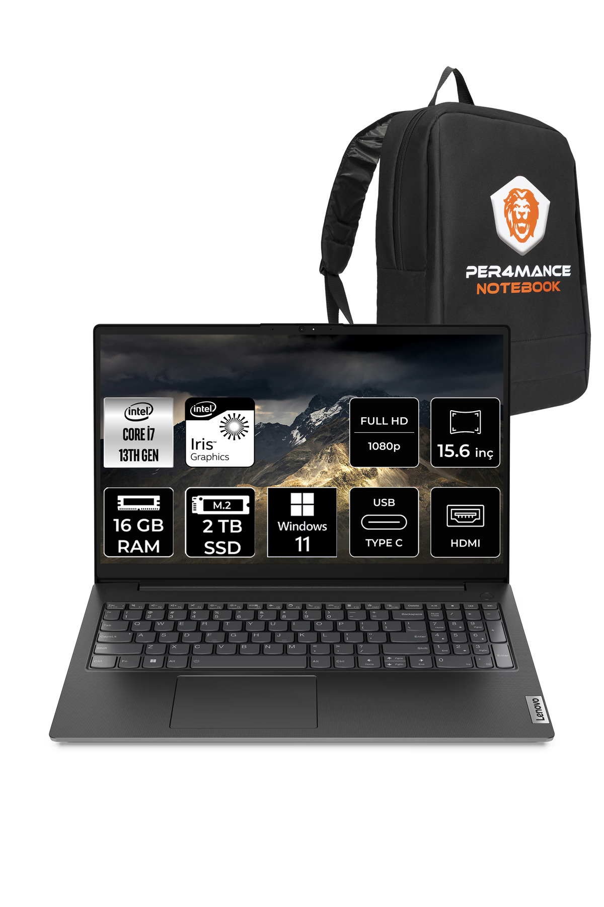 V15 G4 i7 1355U 16GB 2TB SSD 15.6 FHD W11HOME Taşınabilir Bilgisayar _72 PER4 ÇANTA