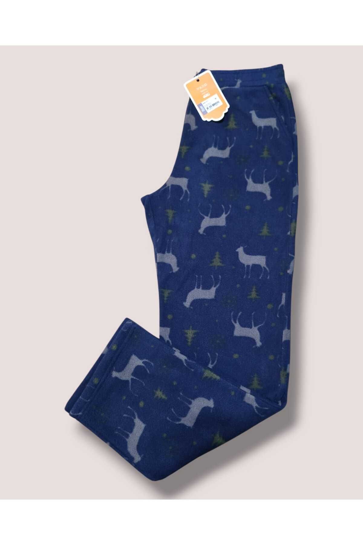Jiber Kadın Cepli Tek Polar Pijama Altı, Polar Alt pijama