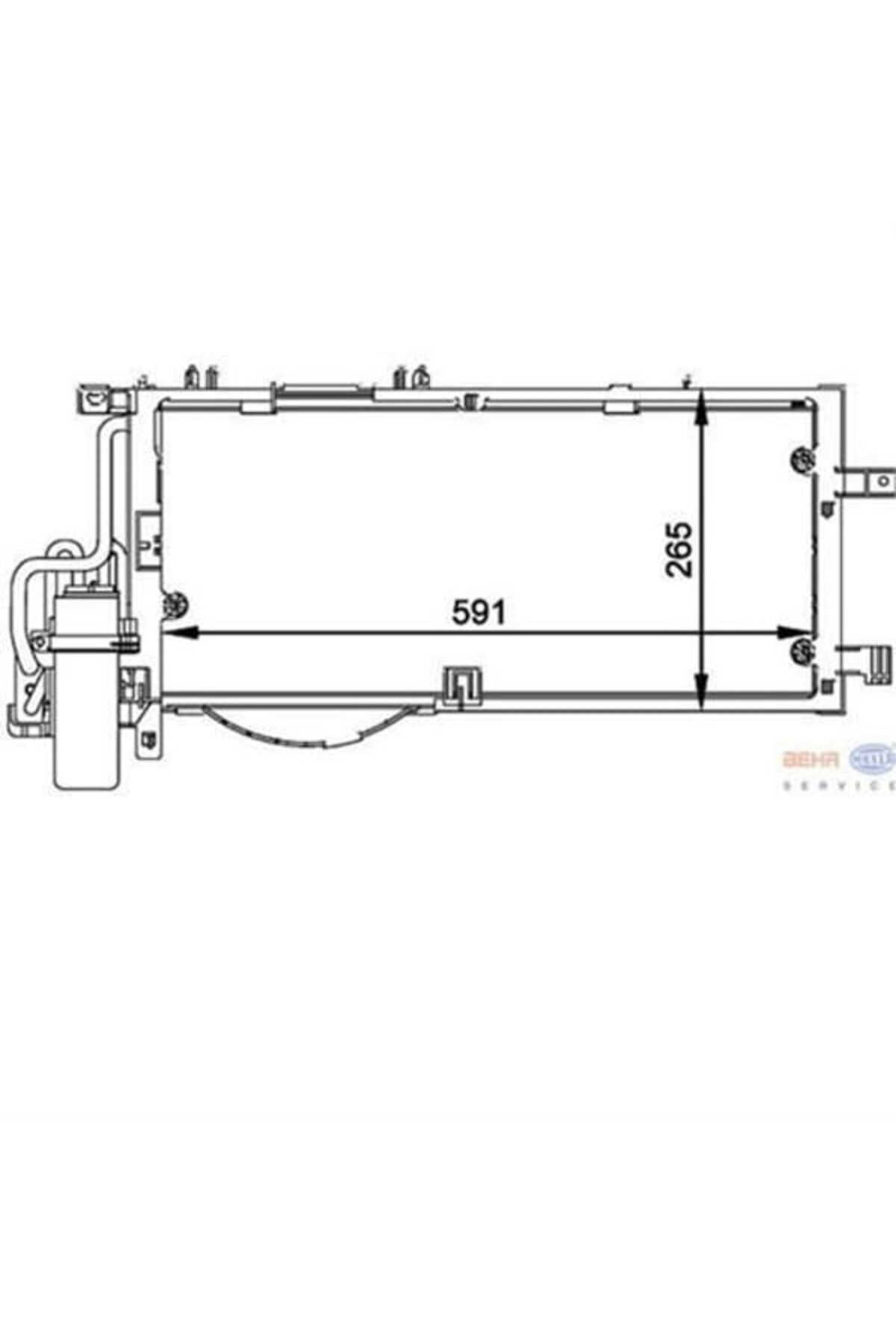 BEHR 8FC351300-611 Klima Radyatörü Corsa C 00- 1.7 Dtı Combo 00- 1.7 Dtı Kurutuculu 555X265X16
