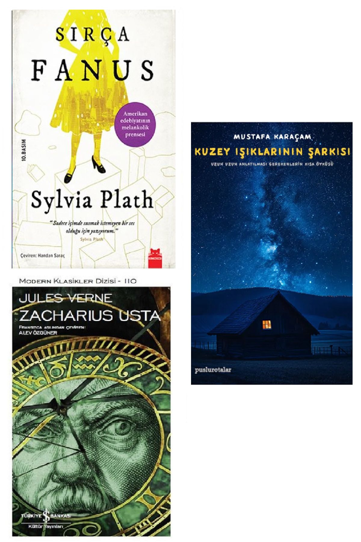 Türkiye İş Bankası Kültür Yayınları Sırça Fanus Sylvia Plath + Zacharius Usta + Kuzey Işıklarının Şarkısı (Koleksiyon Kitap)